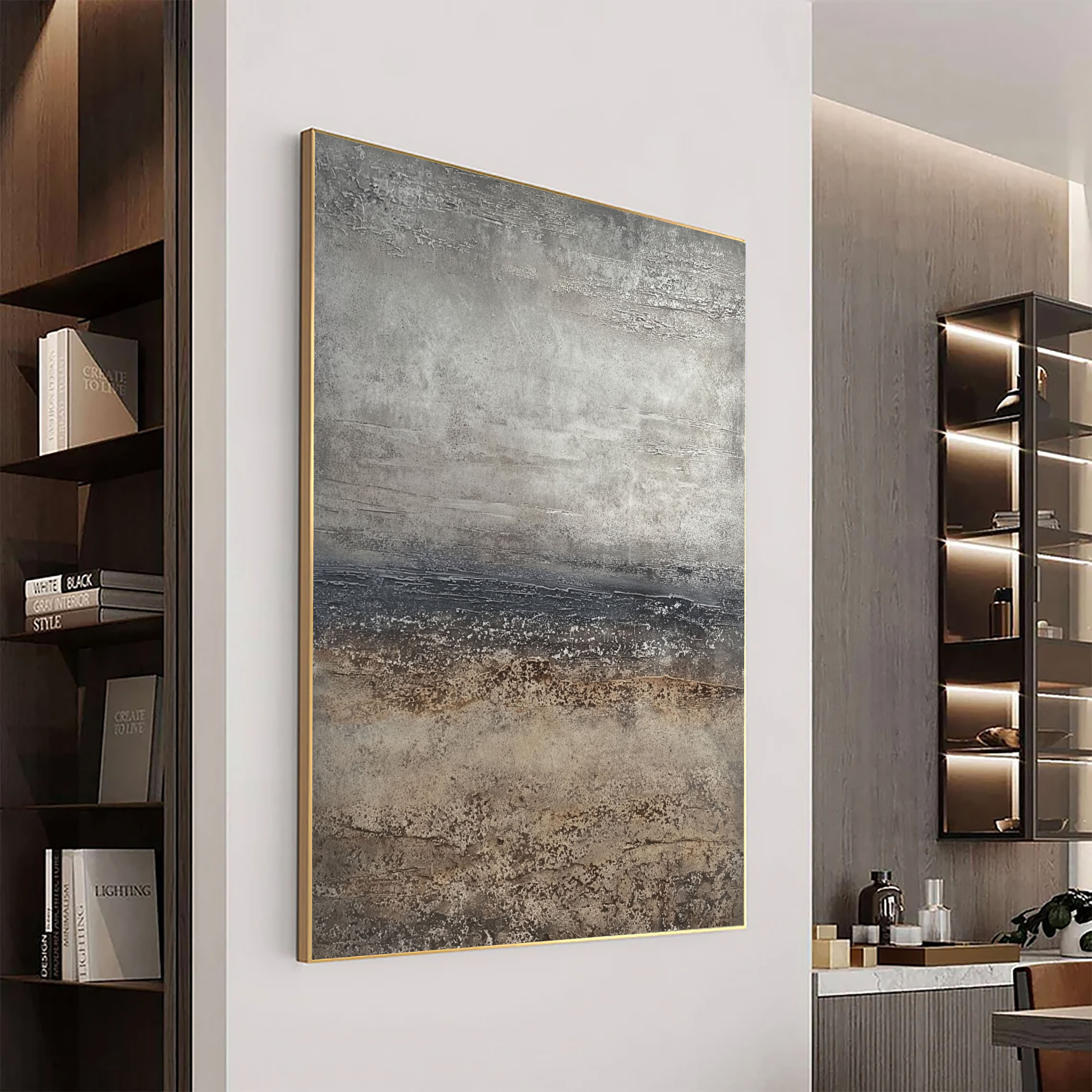 Textured Silver Horizon | Coastal Mist