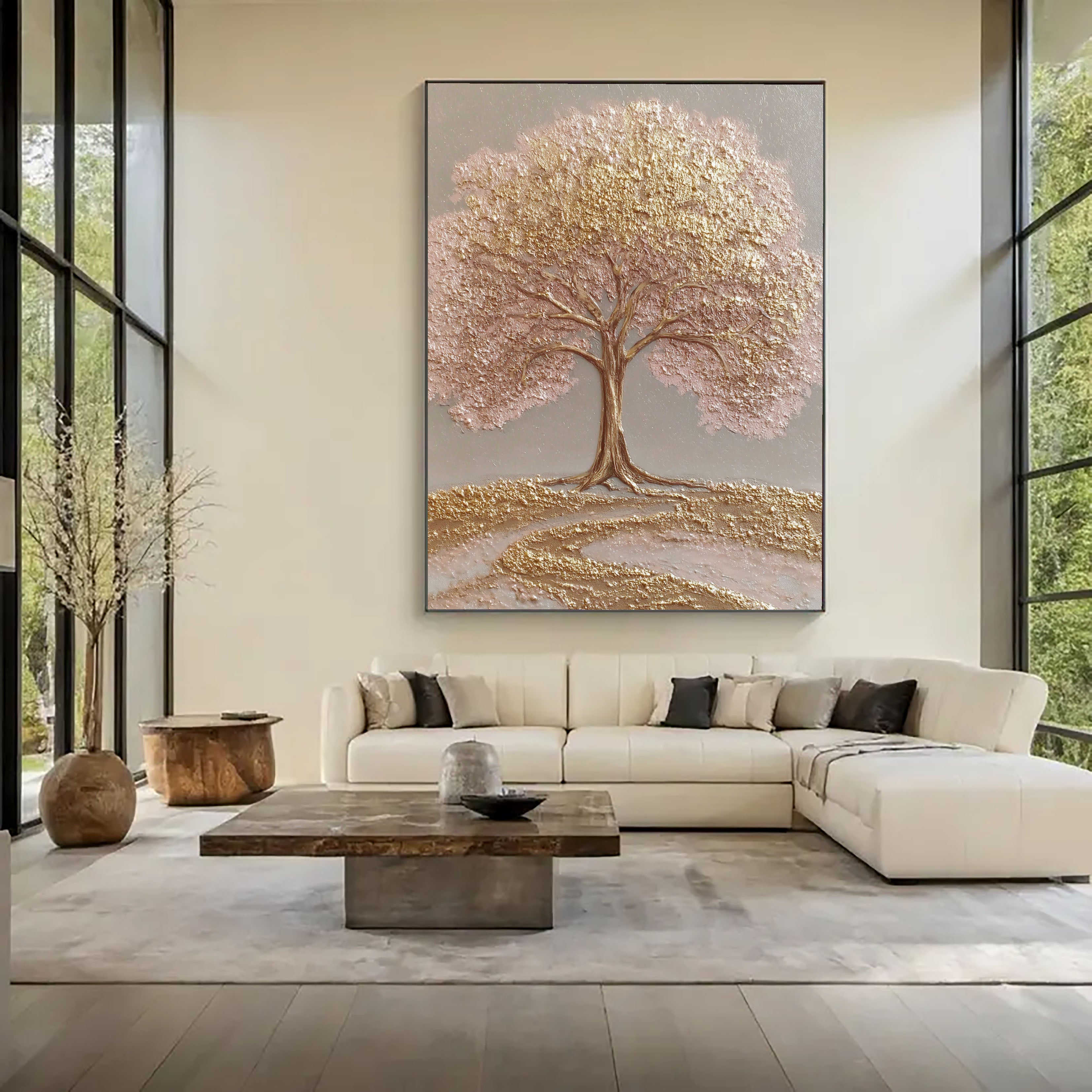 Texturierte Vergoldete Überdachung | Erröten Hain