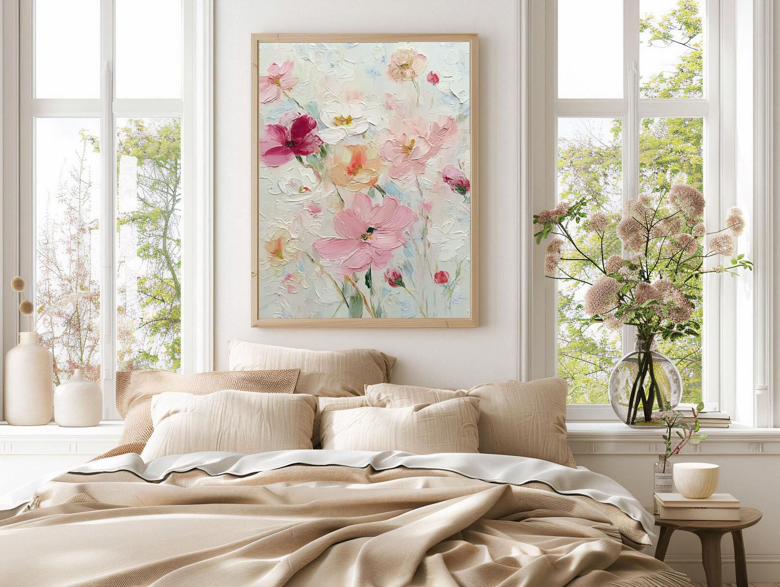 Textured Floral Garden | Soft Pink