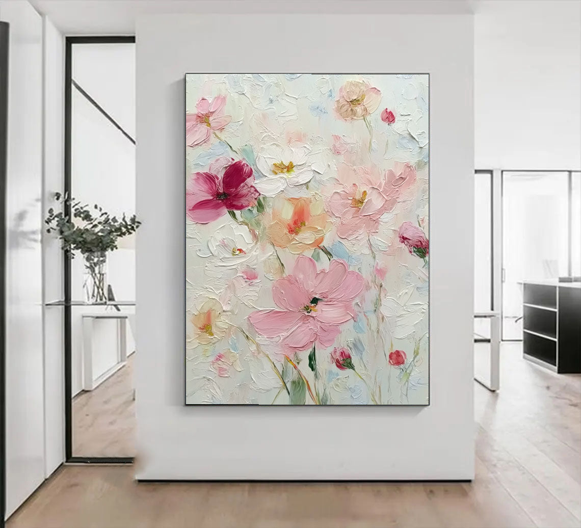 Textured Floral Garden | Soft Pink