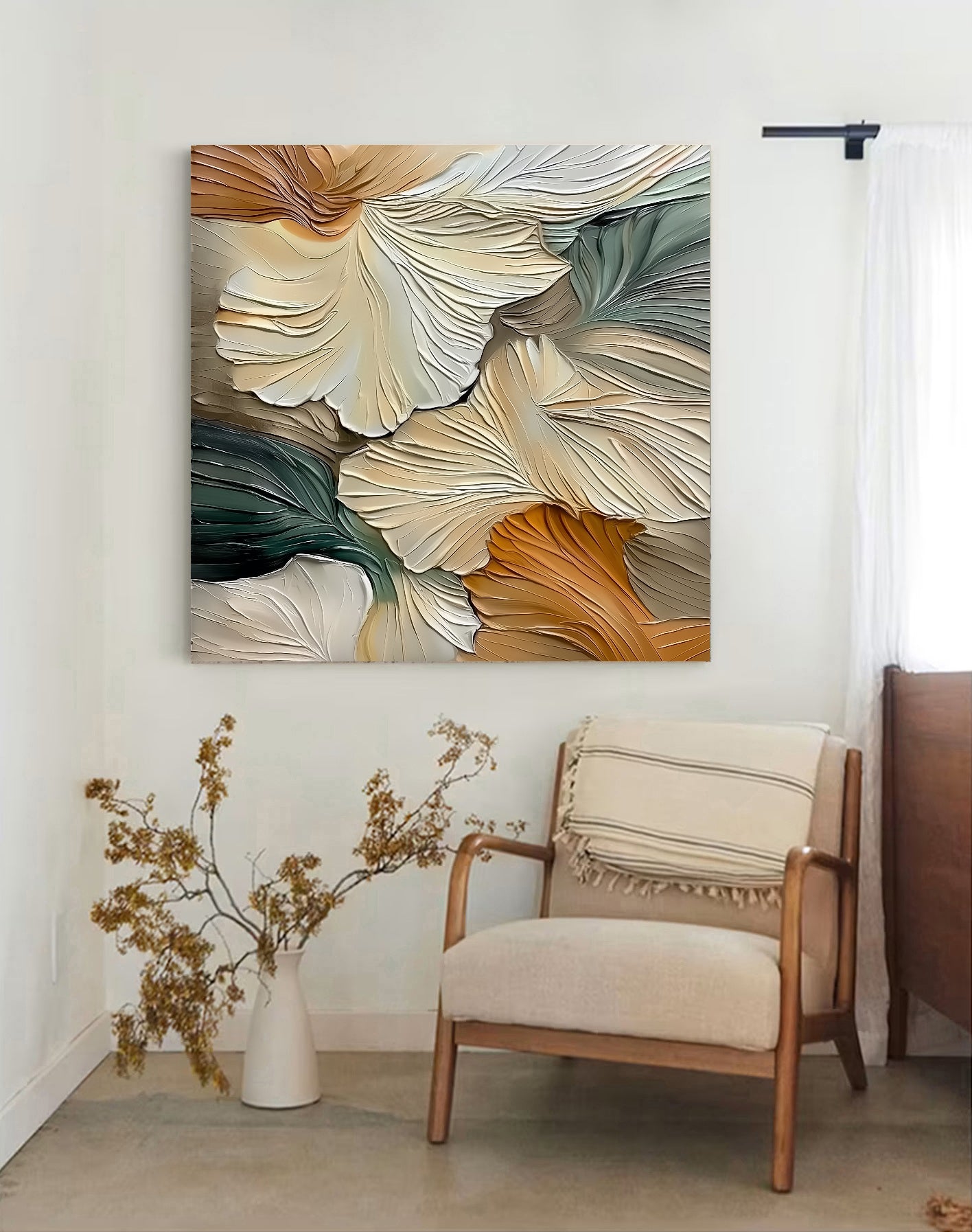 Textured Ginkgo Grace | Earthy Hues