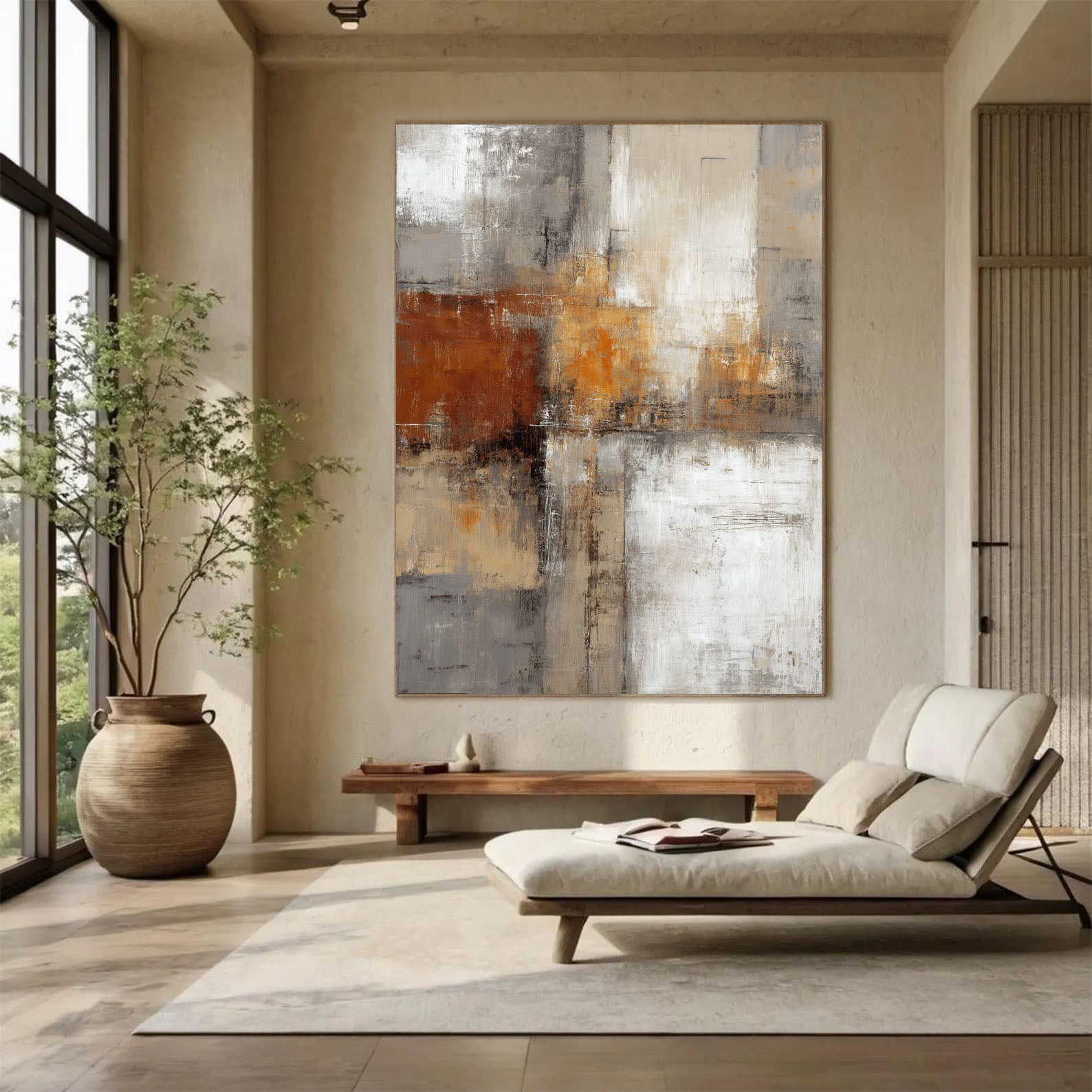 Textured Geometric Warmth | Rustic Blocks