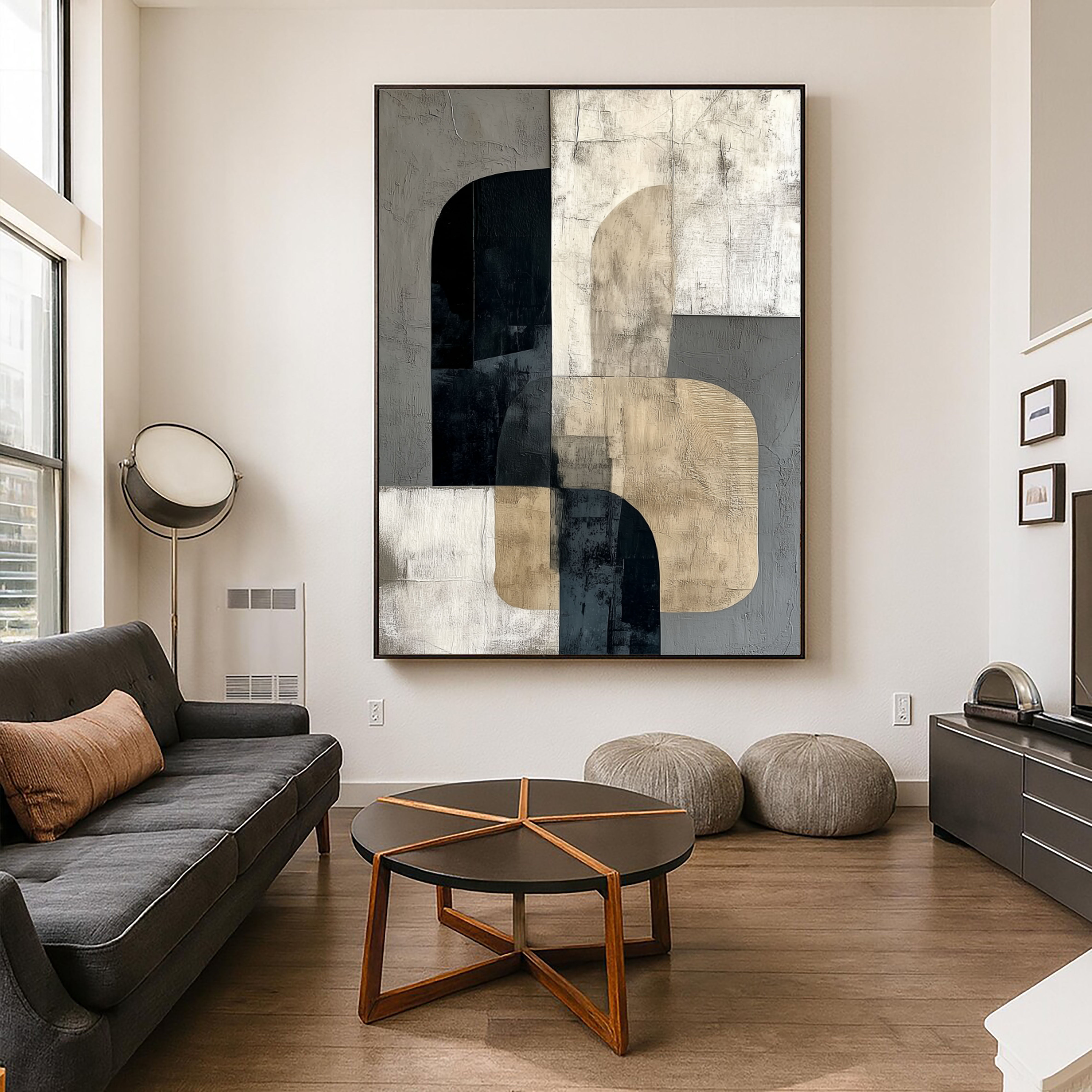 Textured Geometric Balance | Neutral Tones