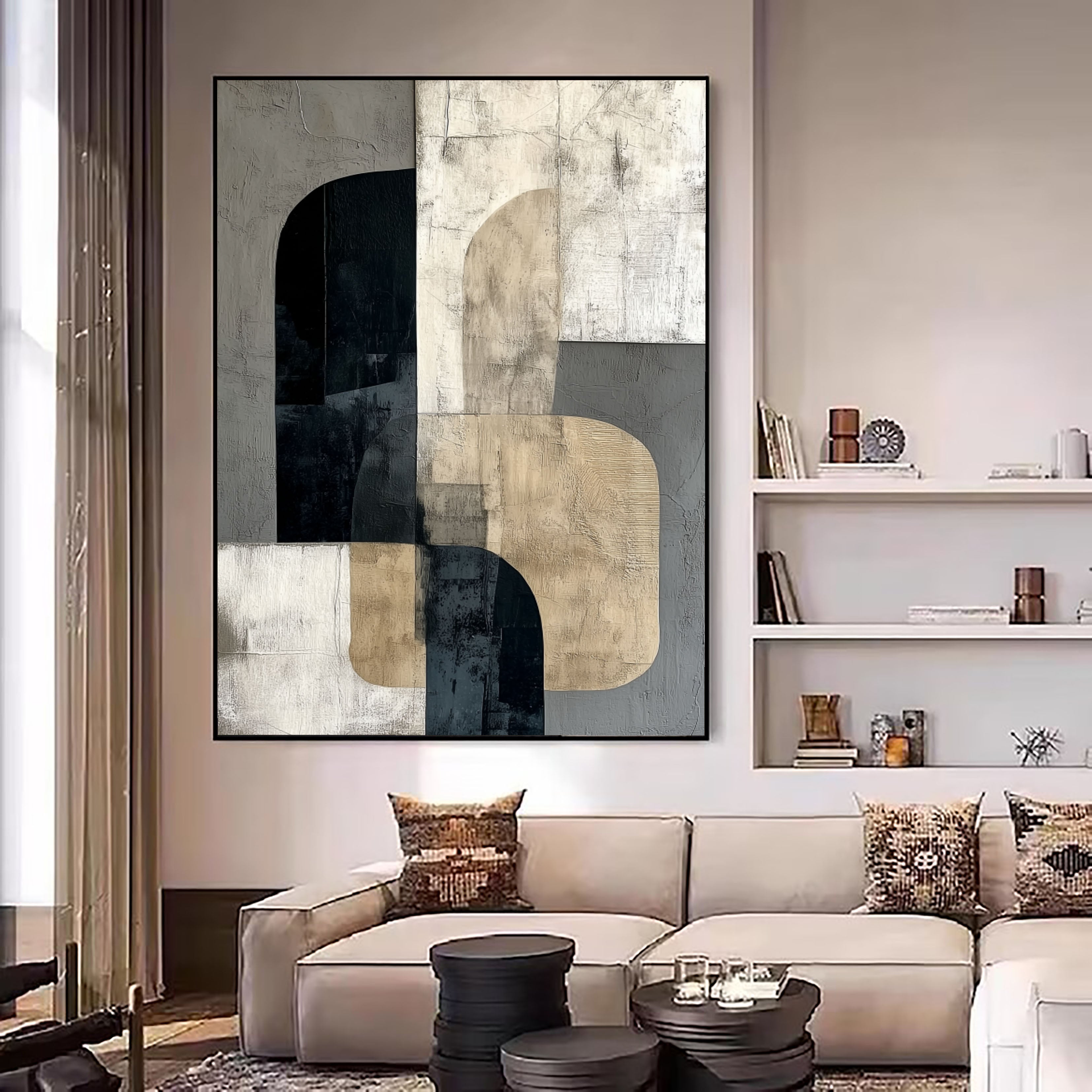 Textured Geometric Balance | Neutral Tones