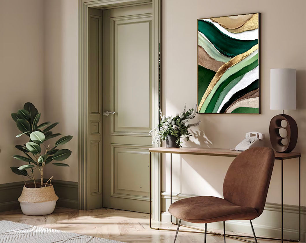 Textured Viridescent Opulence | Gilded Swells