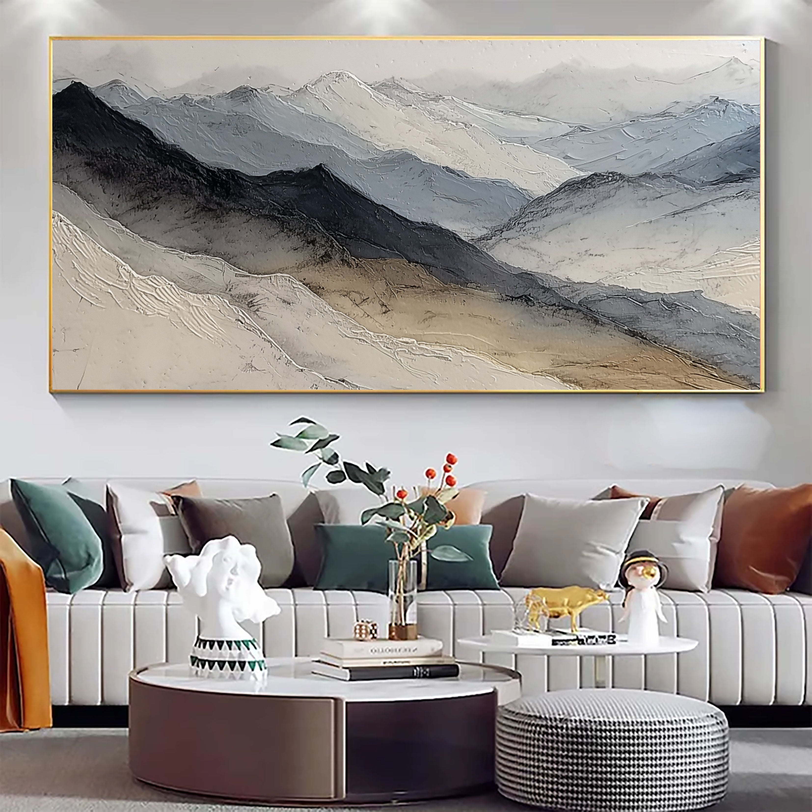 Textured Mountain Range | Snowy Peaks