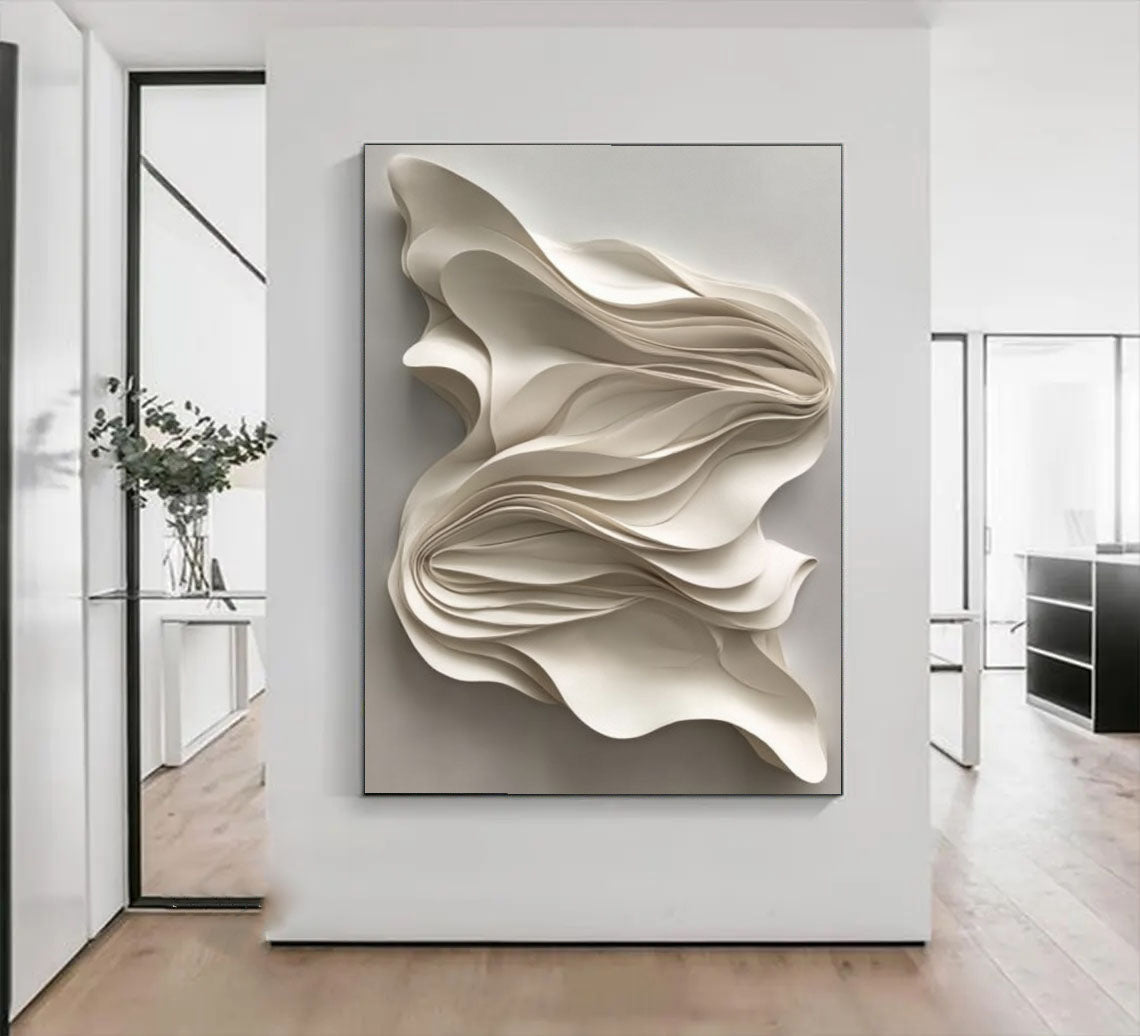 Textured Abstract Flow | Cream Layers