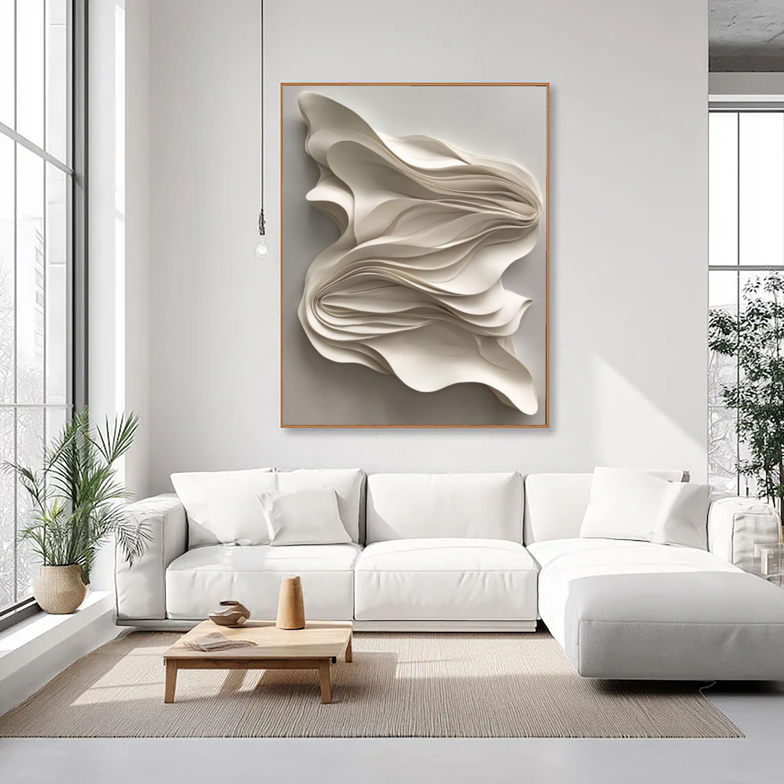 Textured Abstract Flow | Cream Layers
