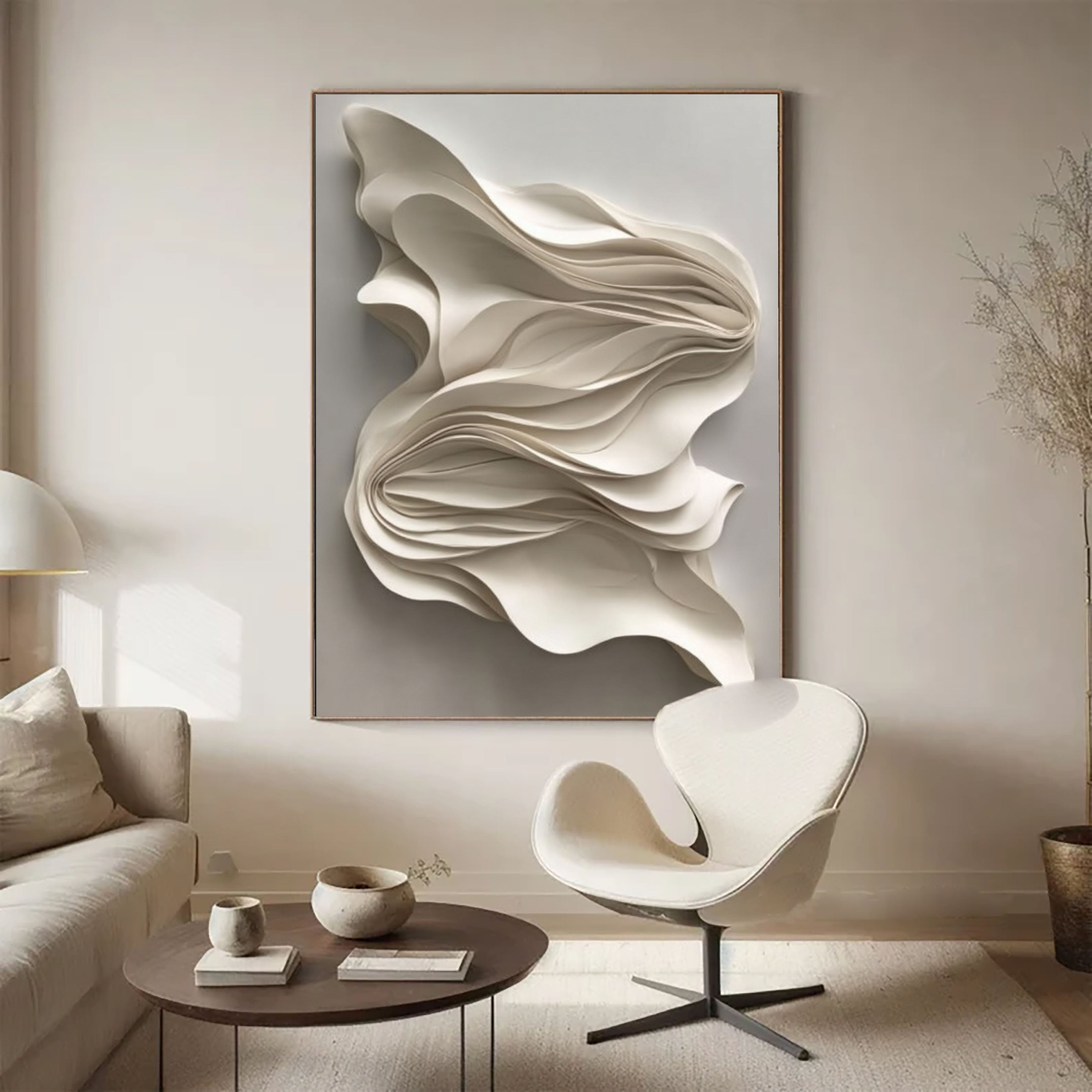 Textured Abstract Flow | Cream Layers