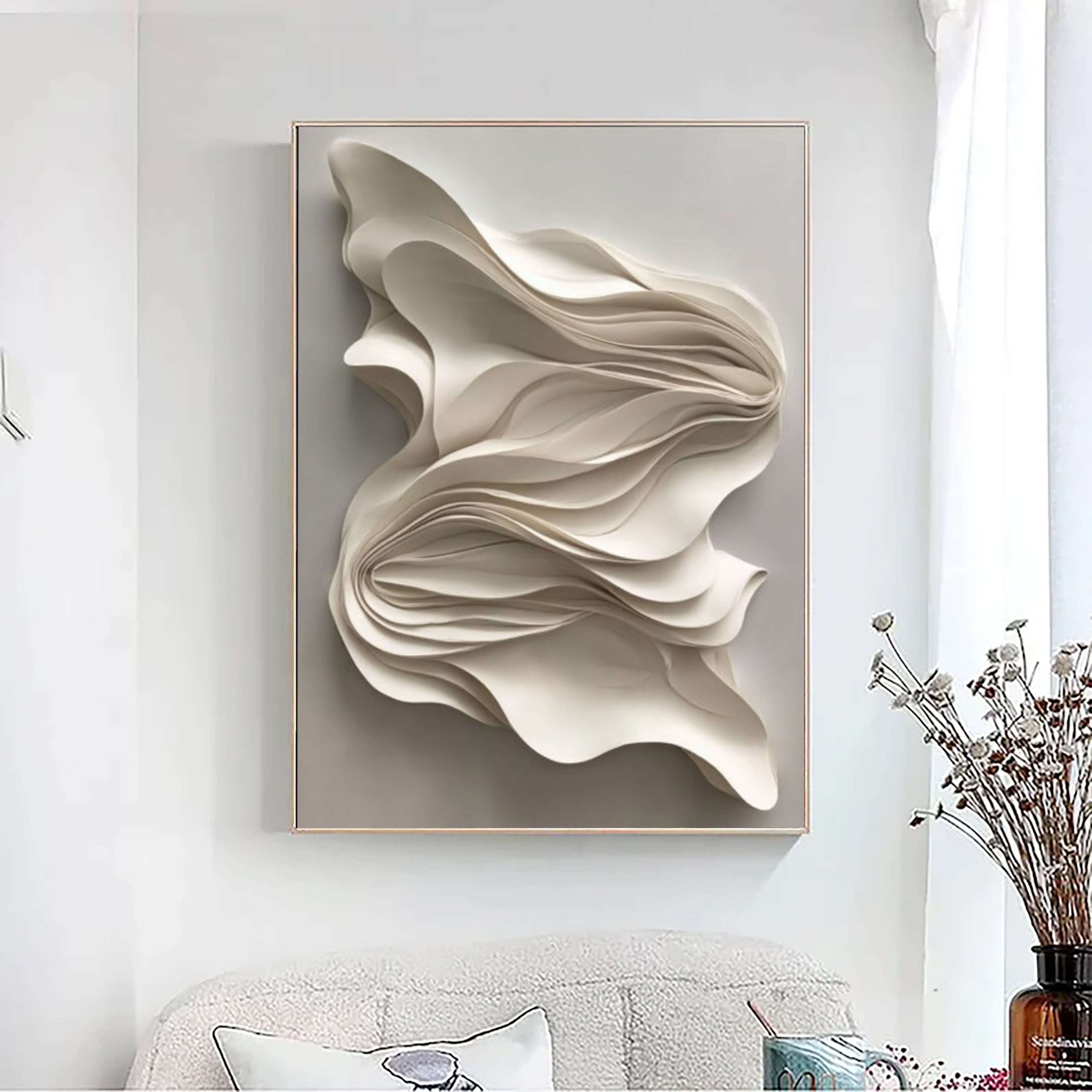 Textured Abstract Flow | Cream Layers