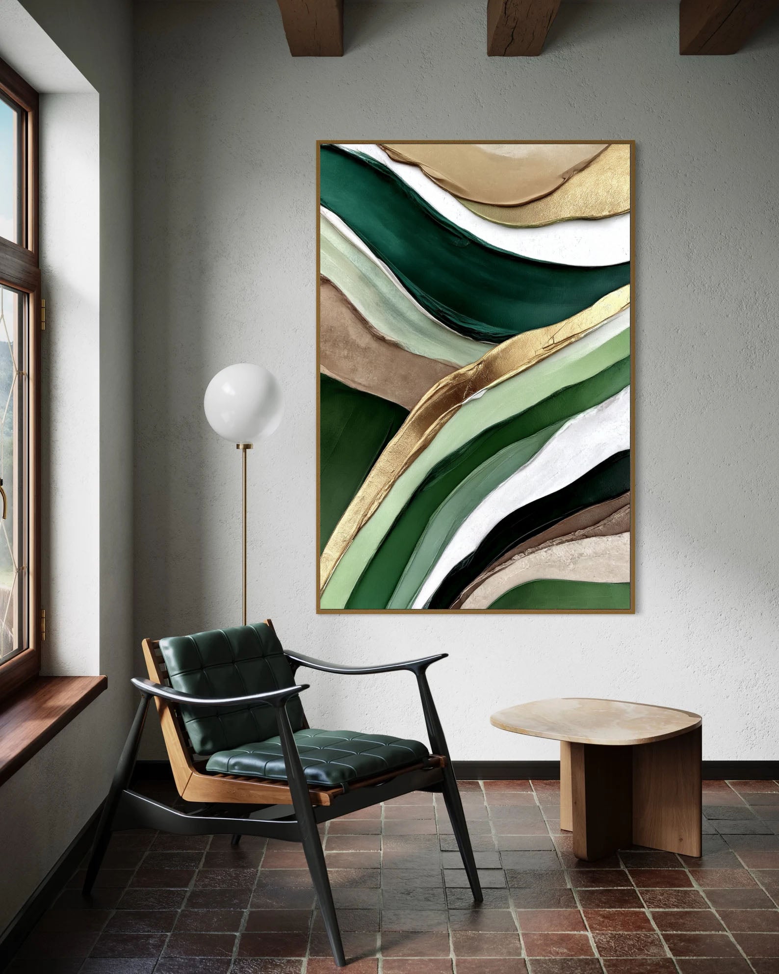 Textured Viridescent Opulence | Gilded Swells