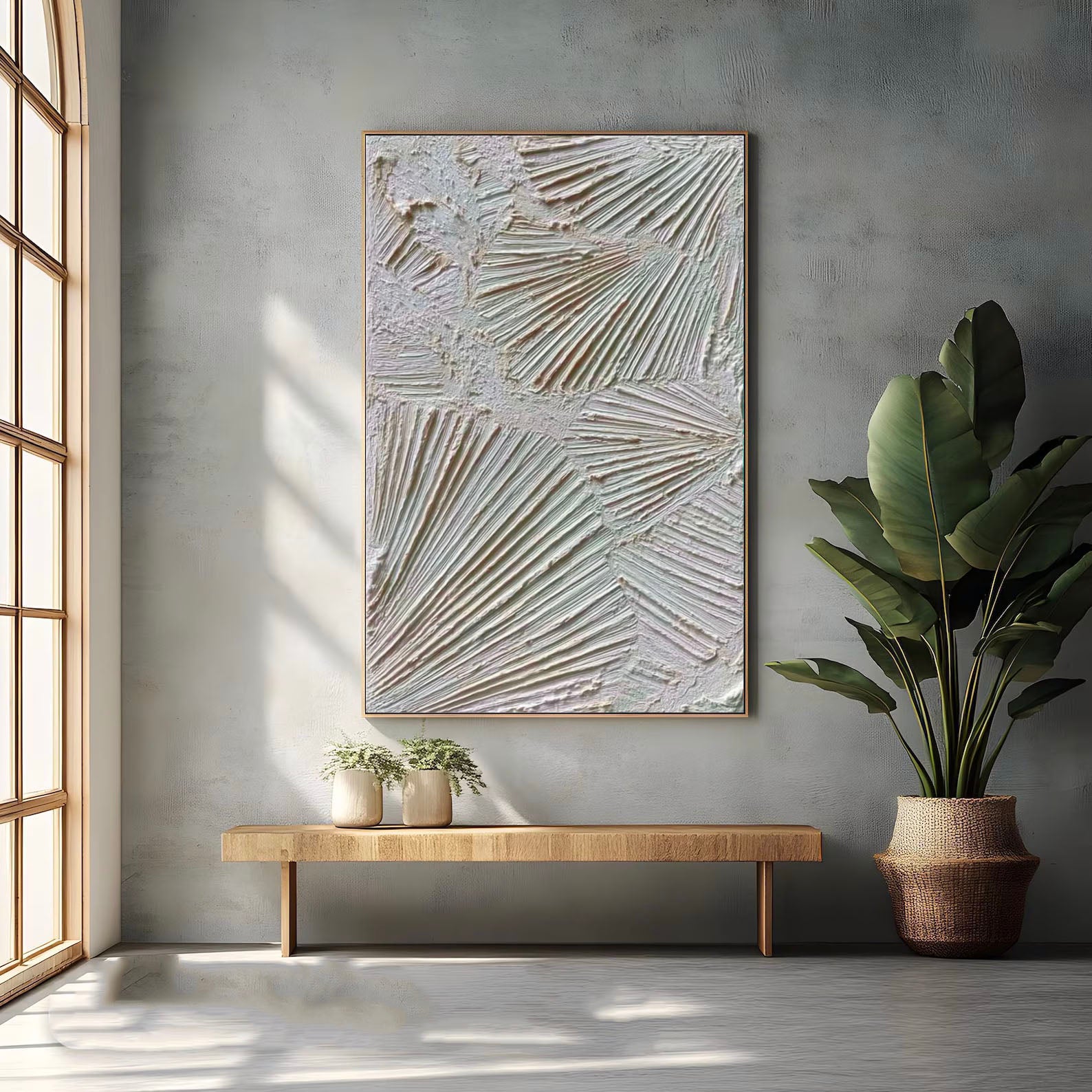 Textured Linear Rhythm | White Relief