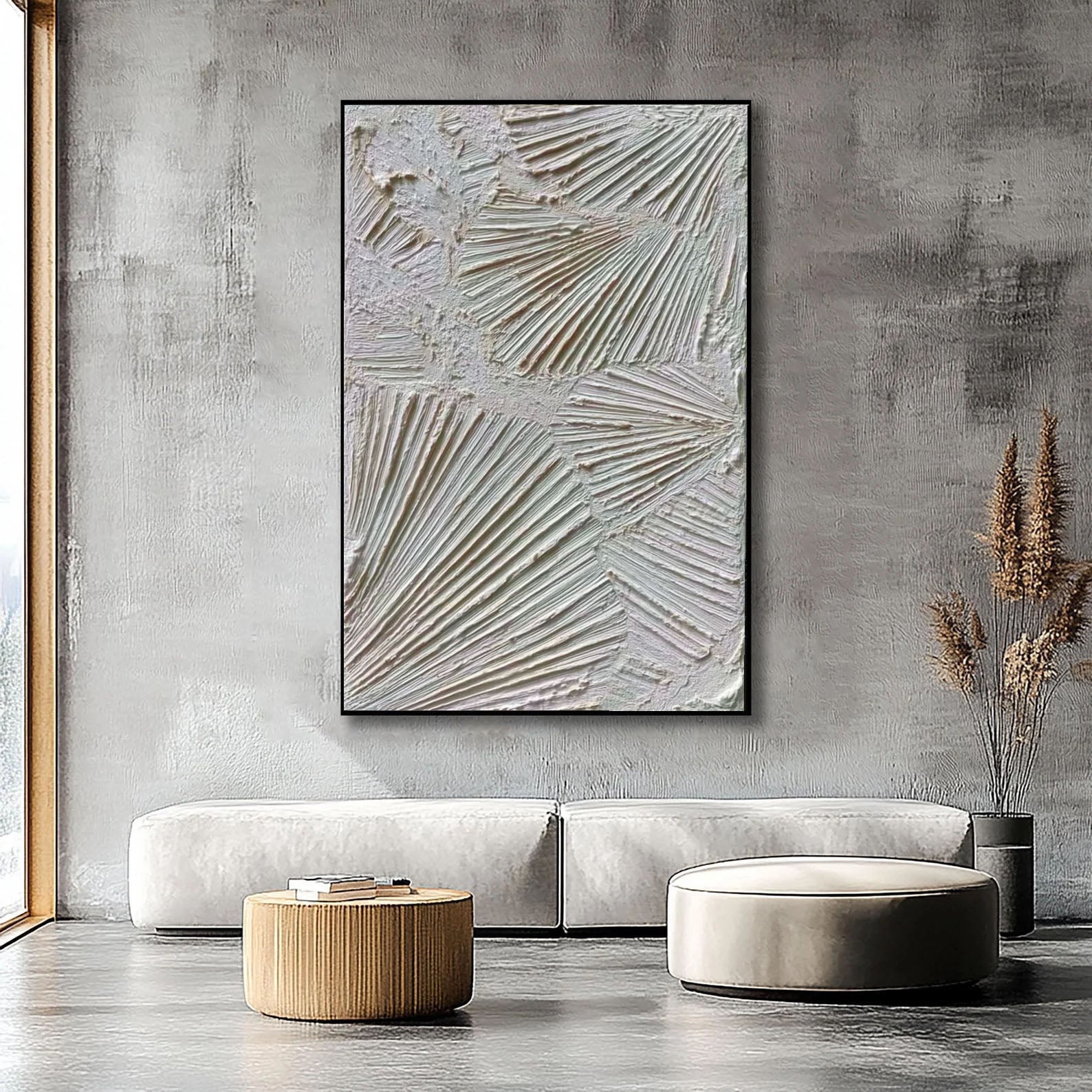 Textured Linear Rhythm | White Relief