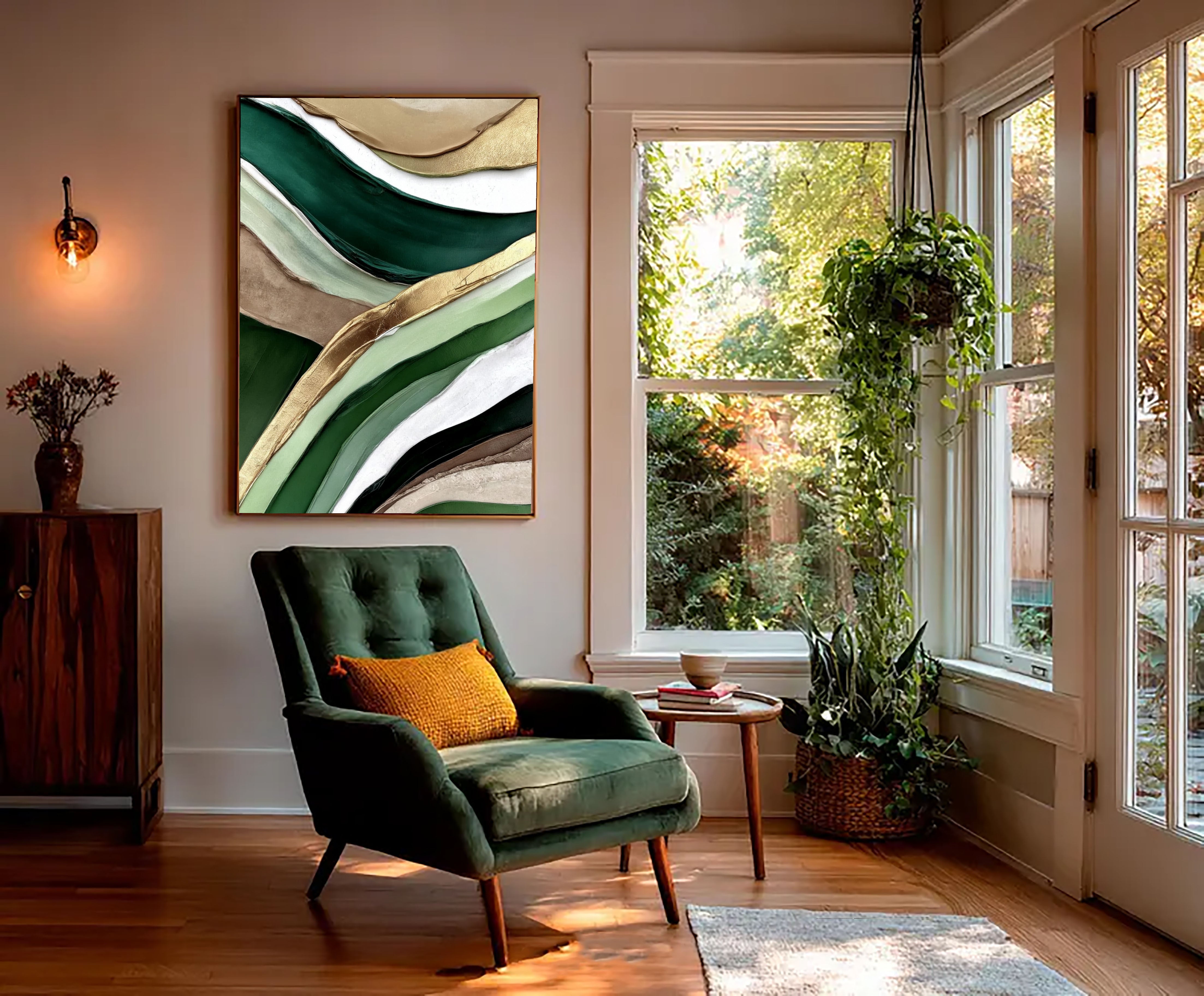 Textured Viridescent Opulence | Gilded Swells