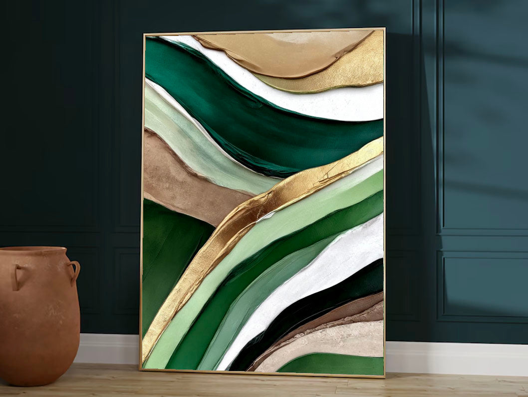 Textured Viridescent Opulence | Gilded Swells