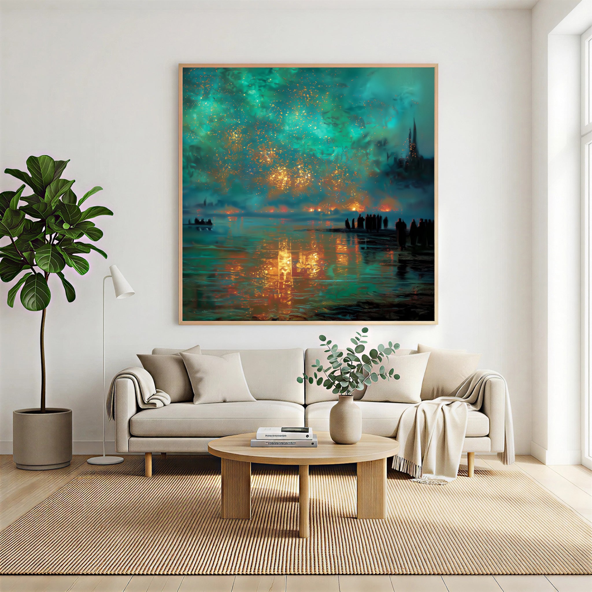 Celestial Harbor Glow | Aqua Dusk