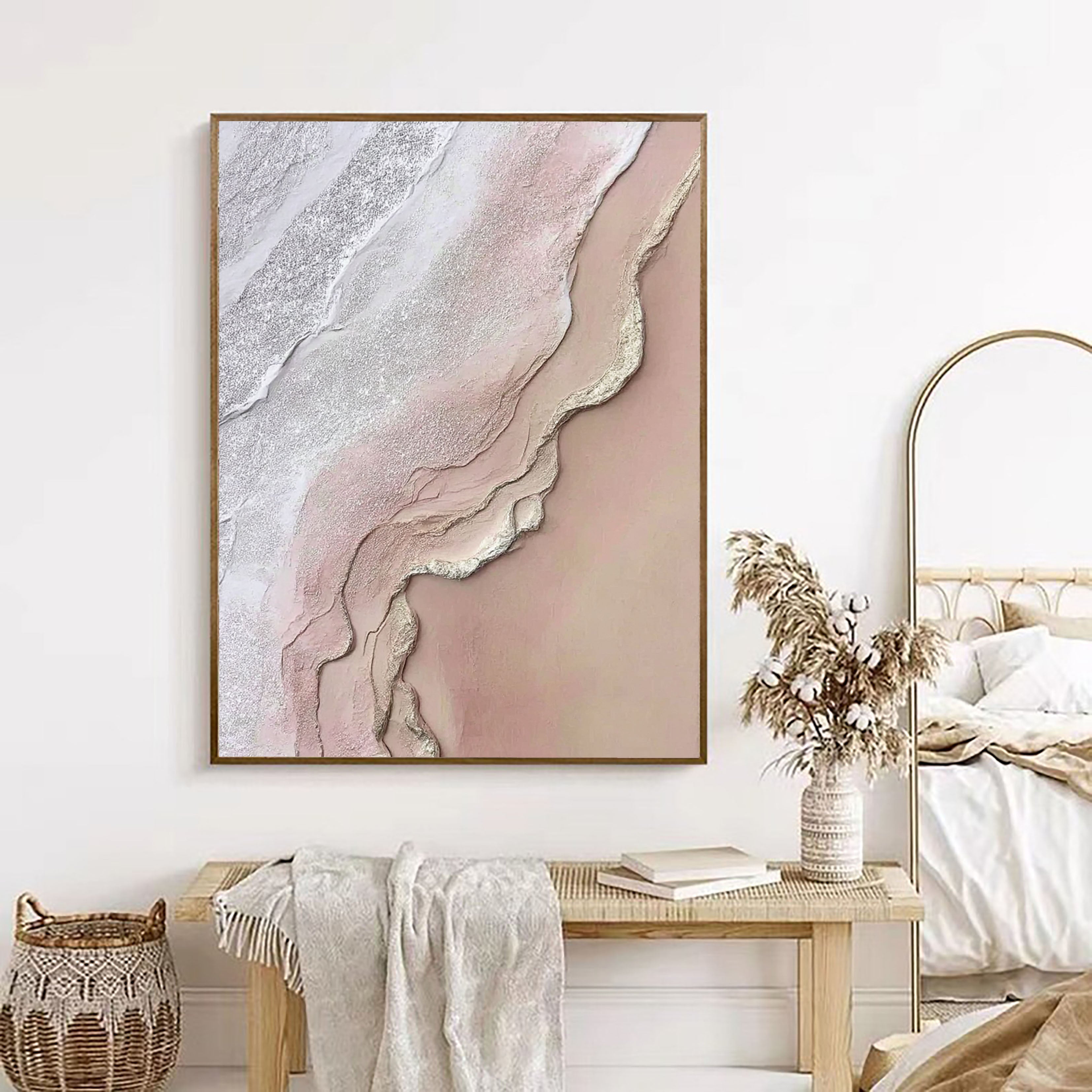 Textured Rhodochrosite Opulence | Silvered Blush