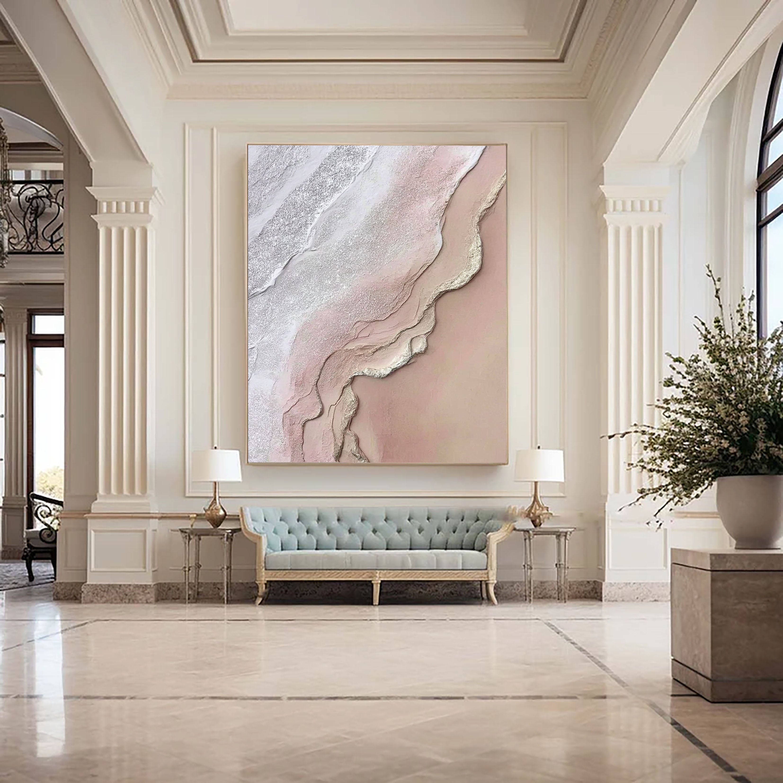 Textured Rhodochrosite Opulence | Silvered Blush