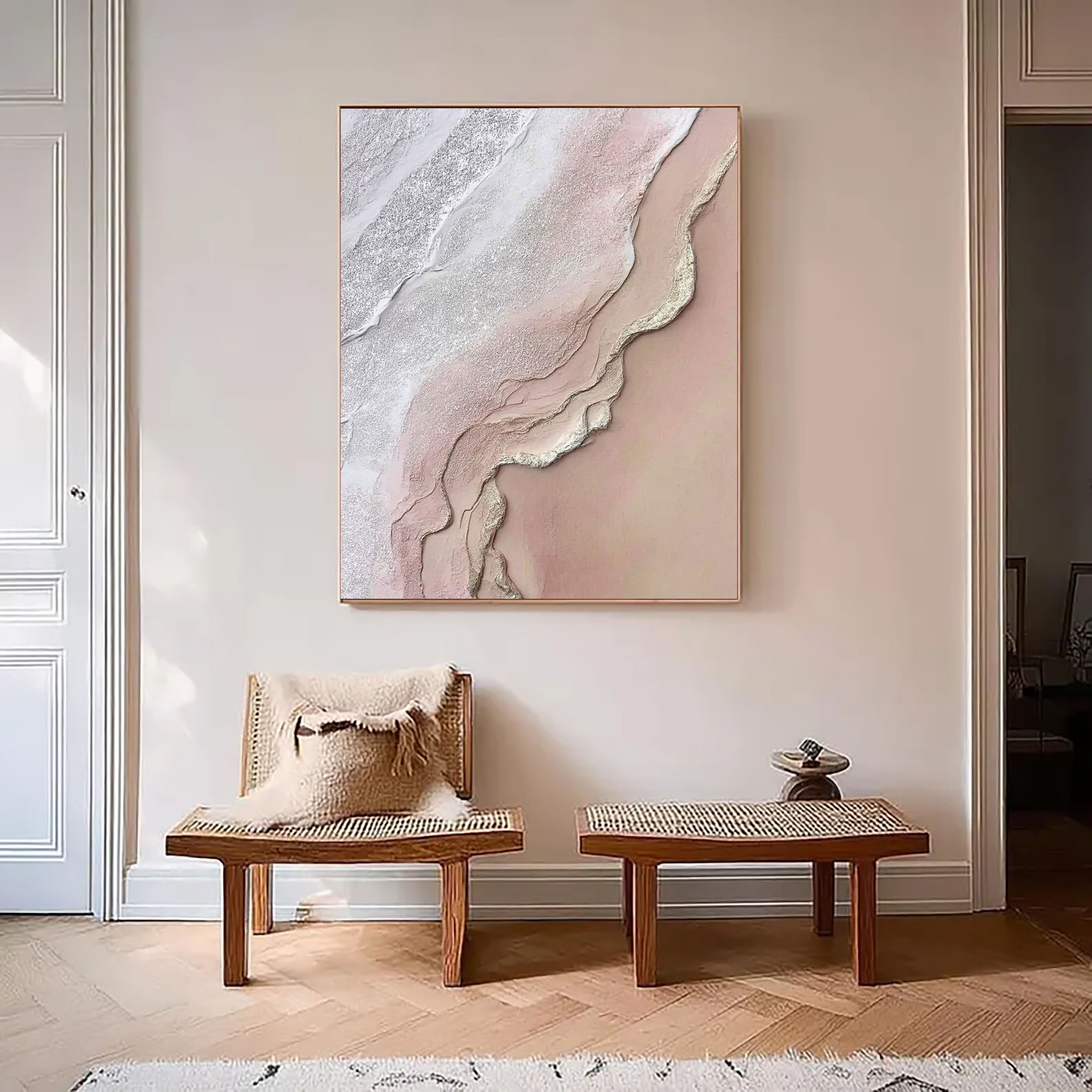 Textured Rhodochrosite Opulence | Silvered Blush