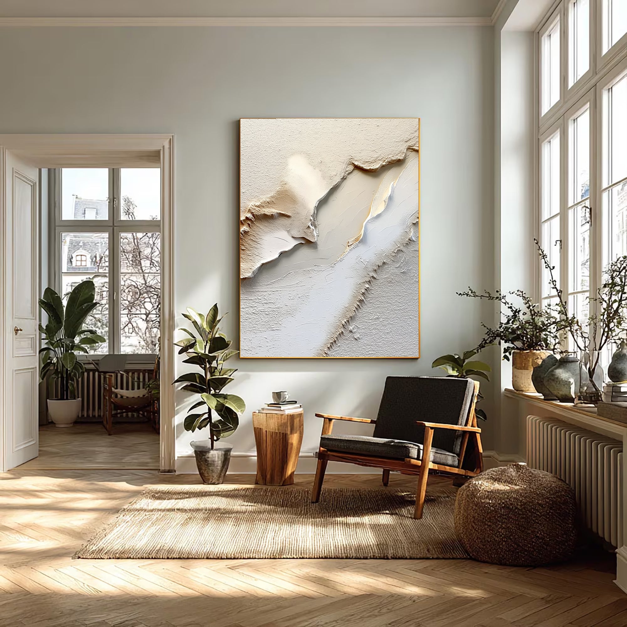 Textured Cream Undulation | Gilded Edges