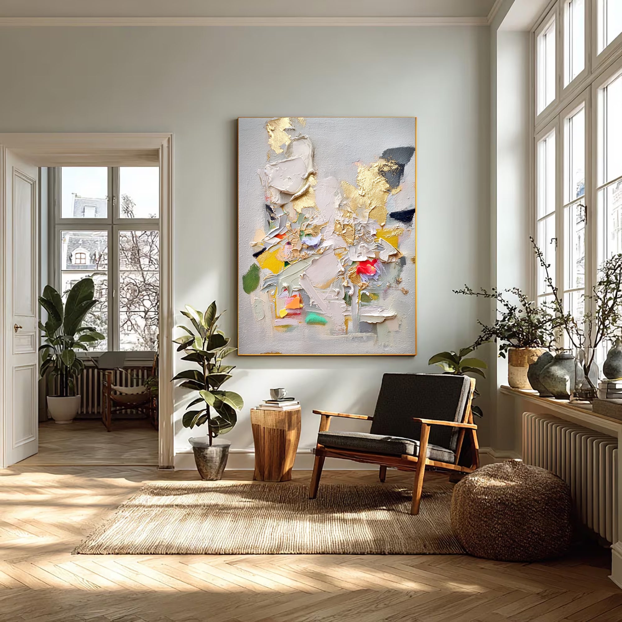 Textured Gilded Opulence | Vibrant Swirls