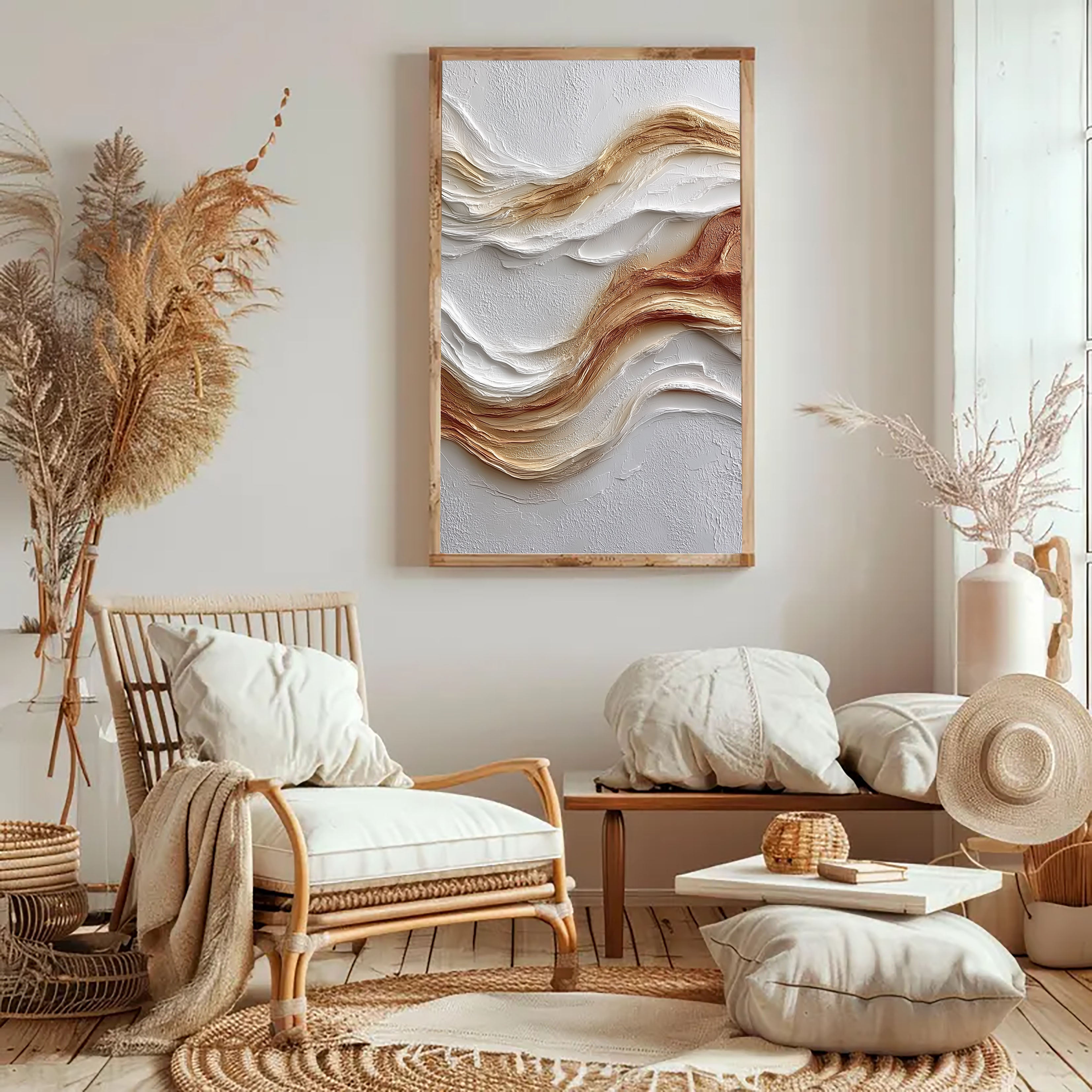 Textured Fulvous Opulence | Alabaster Swells