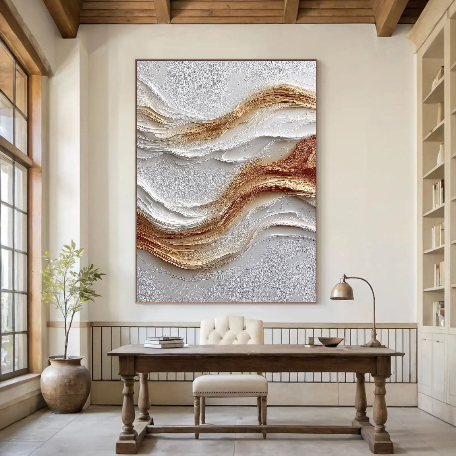 Textured Fulvous Opulence | Alabaster Swells