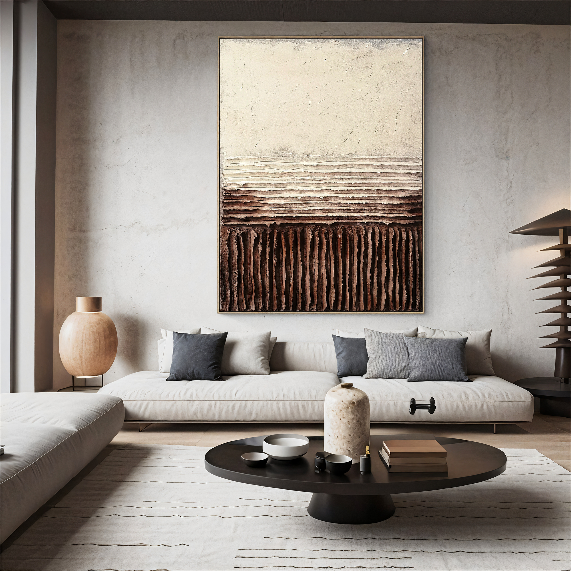 Textured Layered Harmony | Beige Brown