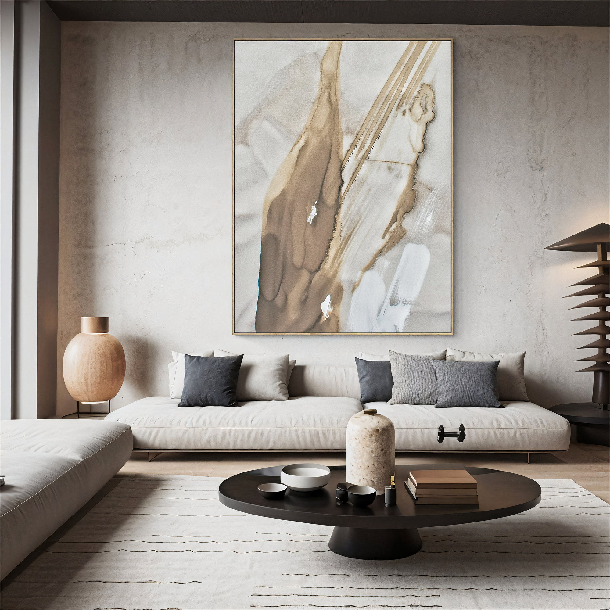 Textured Abstract Luxury | Beige White