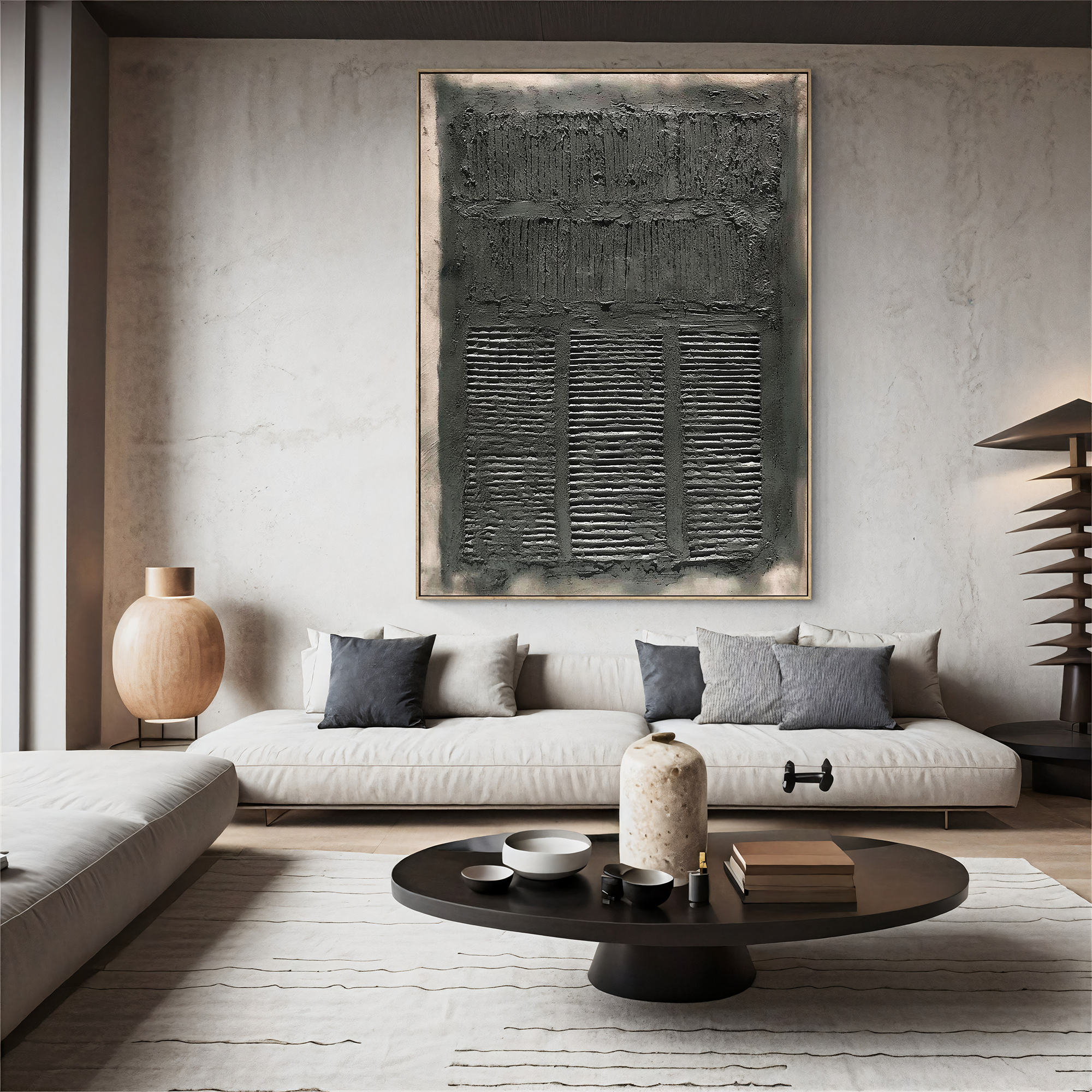 Textured Grid Mystery | Grey Black