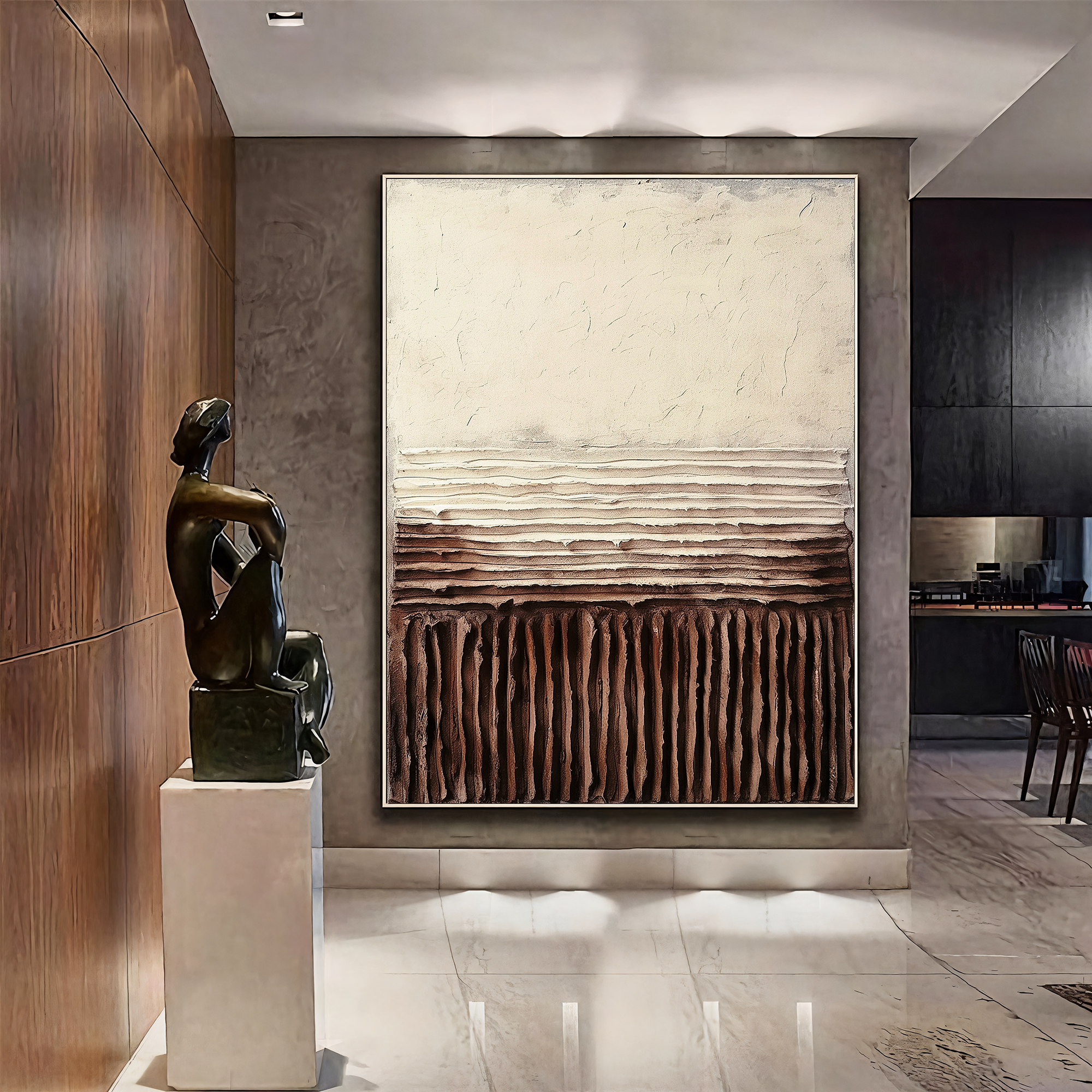 Textured Layered Harmony | Beige Brown