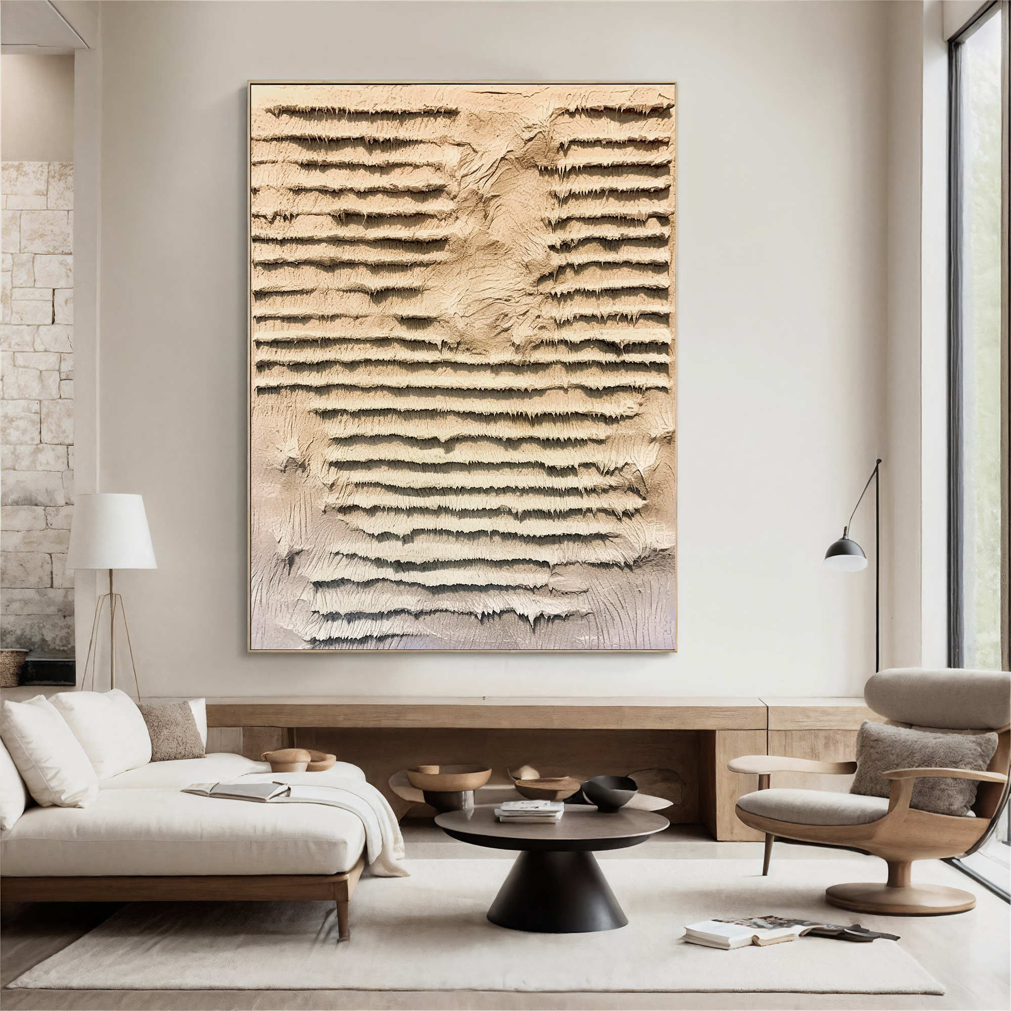 Textured Layered Depth | Beige Grey