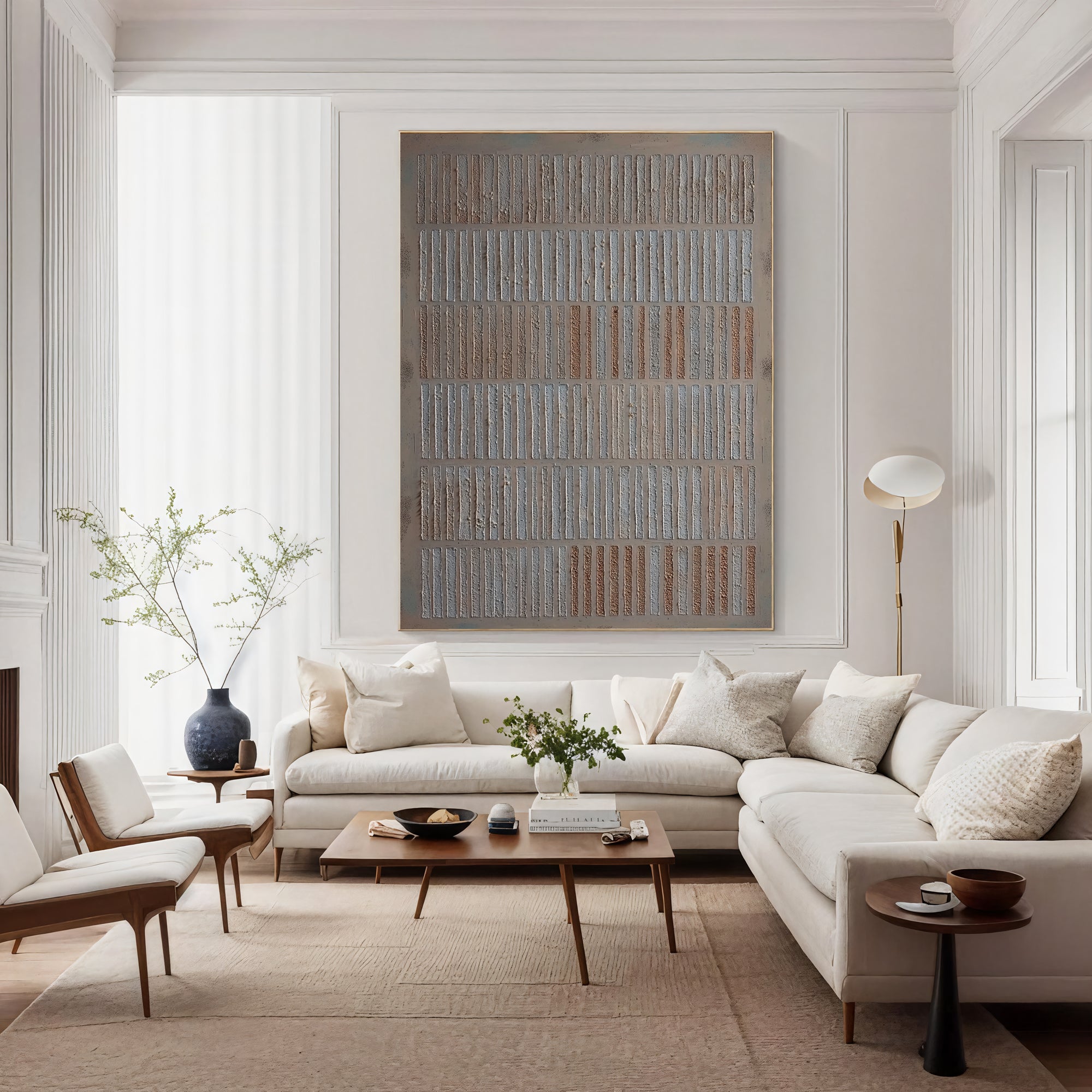 Textured Linear Elegance | Neutral Blend