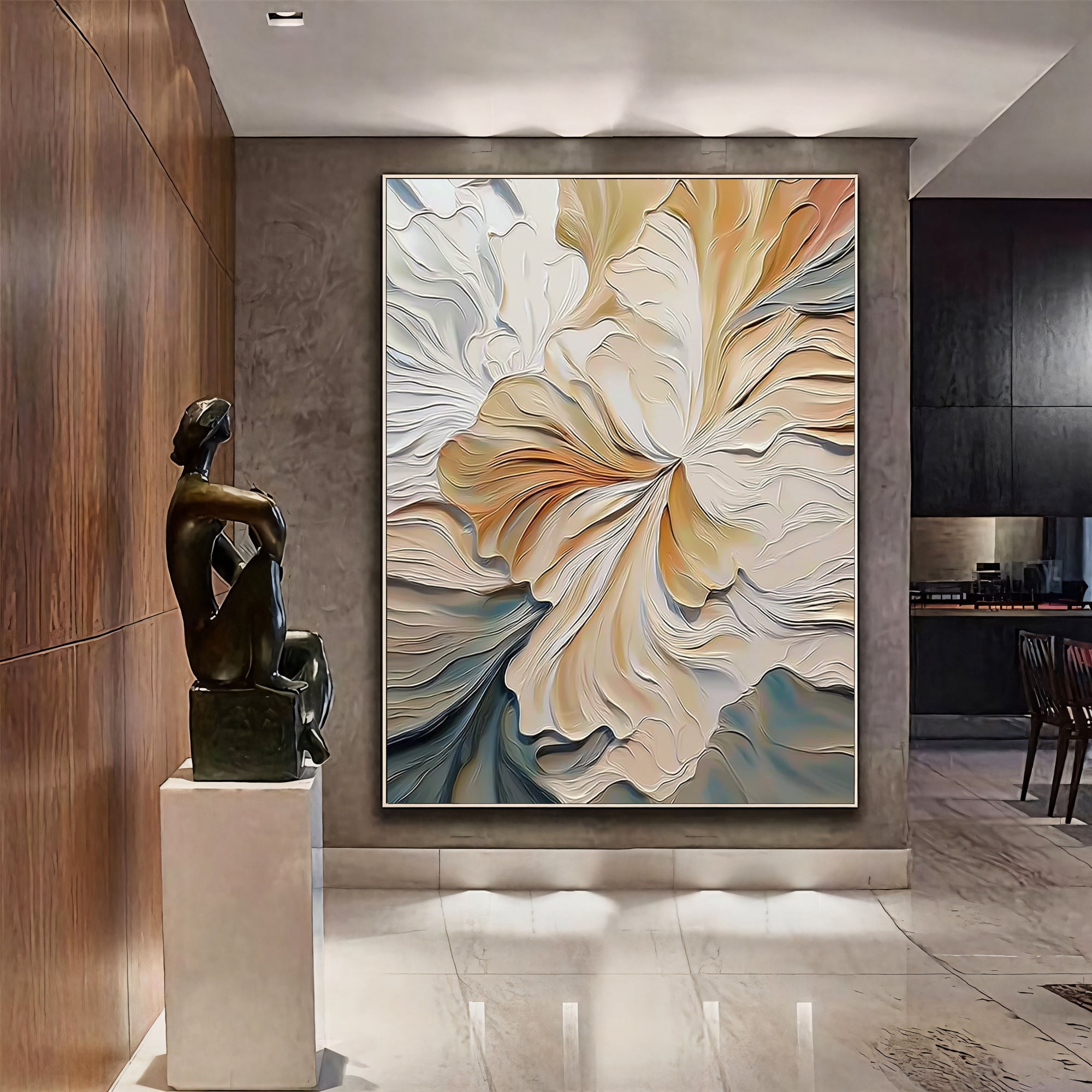 Textured Floral Luminance | Cream Petals