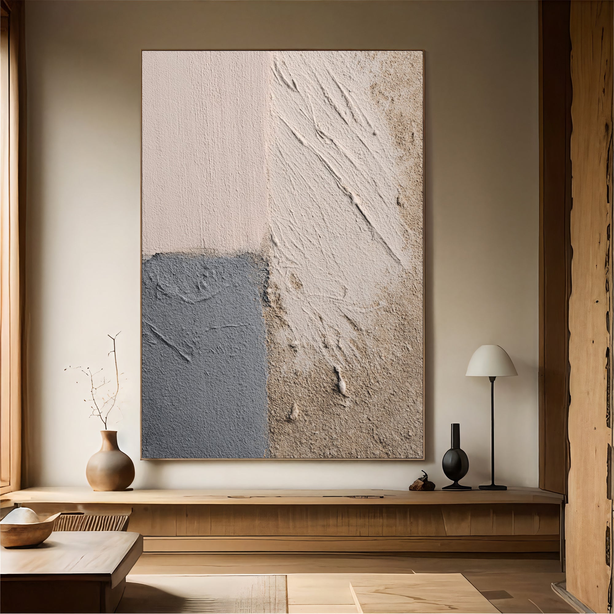 Textured Earthy Serenity | Beige Grey