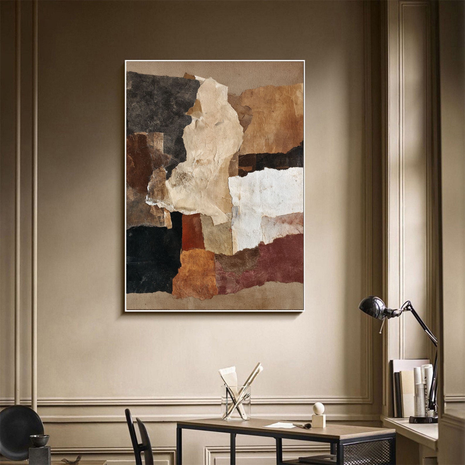 Earth Tones Collage Art | Organic Sophistication