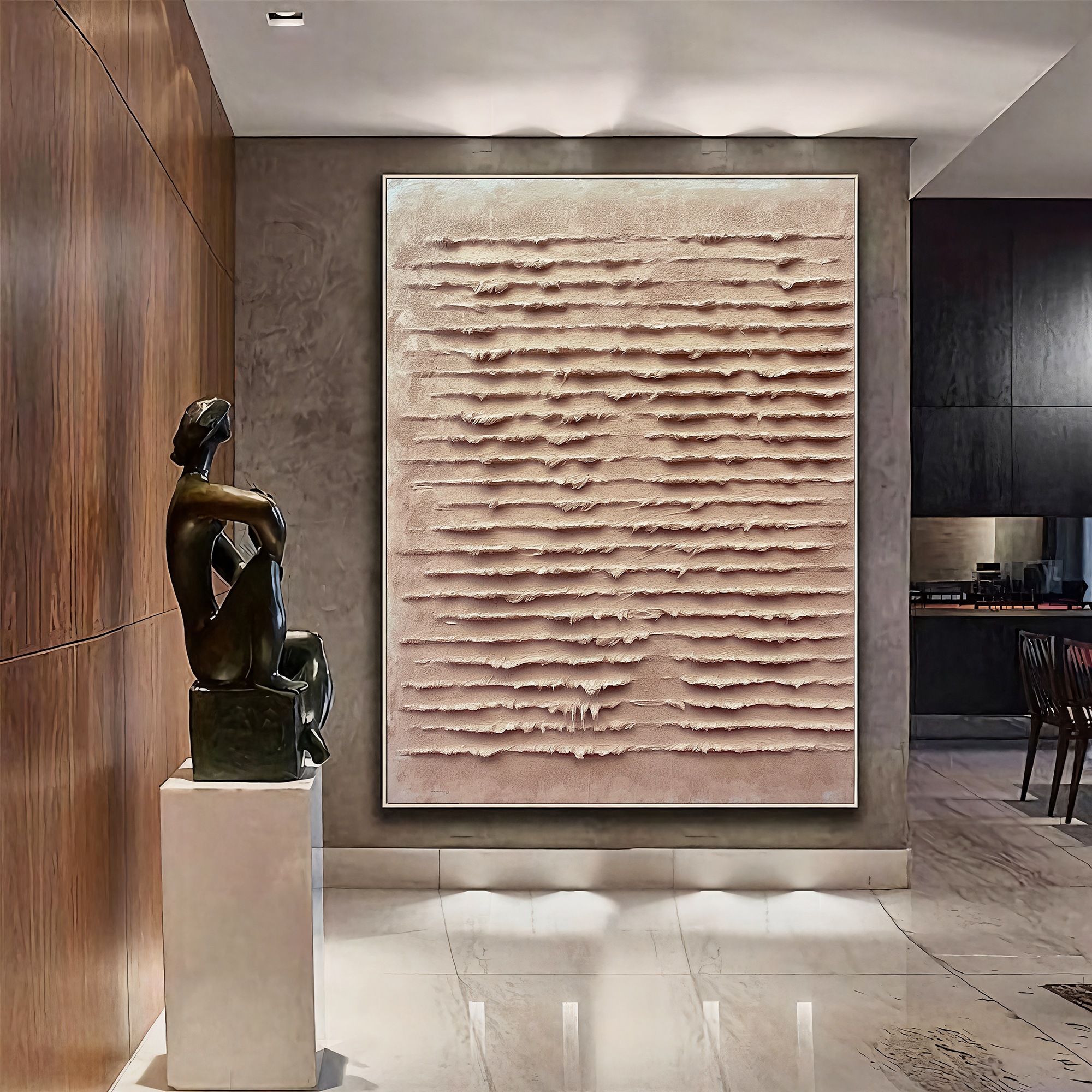 Textured Striped Grace | Beige Blush