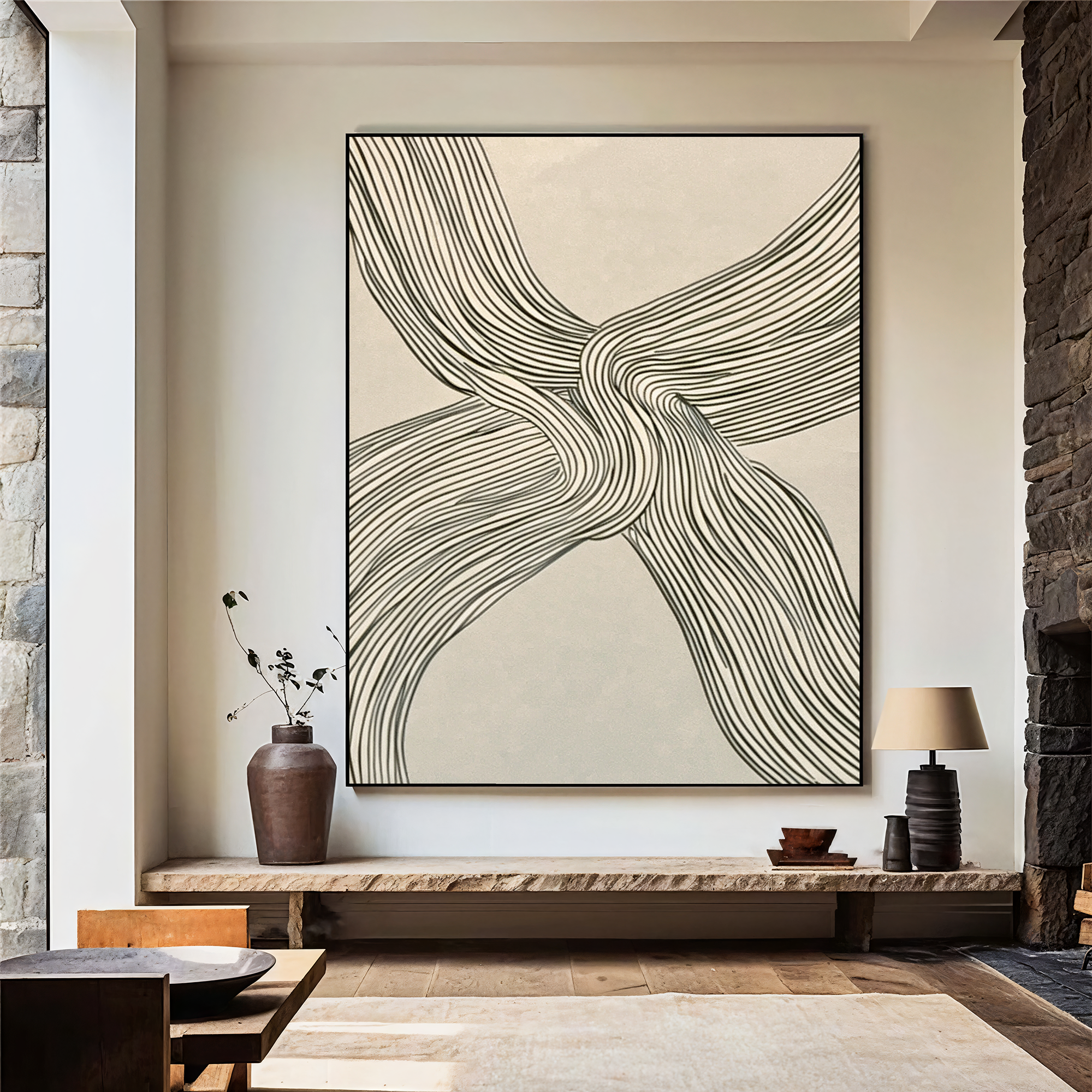 Textured Line Sophistication | Grey Beige