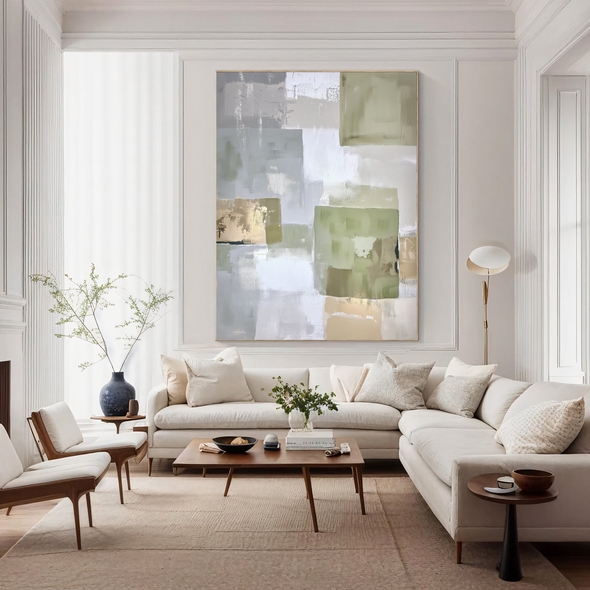 Scumbled Viridescent Planes | Champagne Undertones