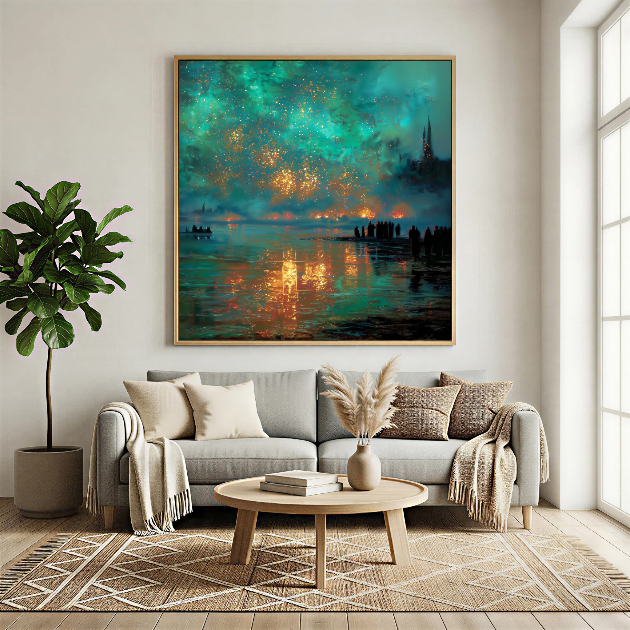 Celestial Harbor Glow | Aqua Dusk