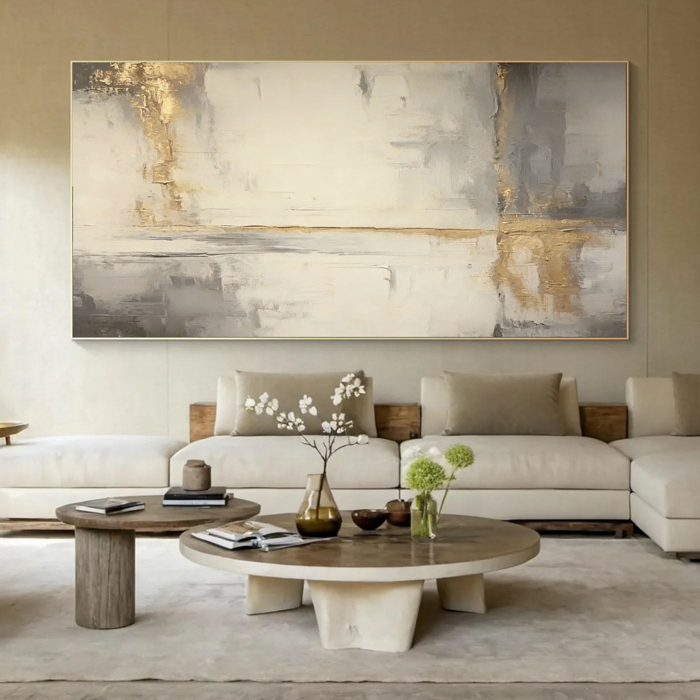 Textured Gilded Serenity | Neutral Abstract