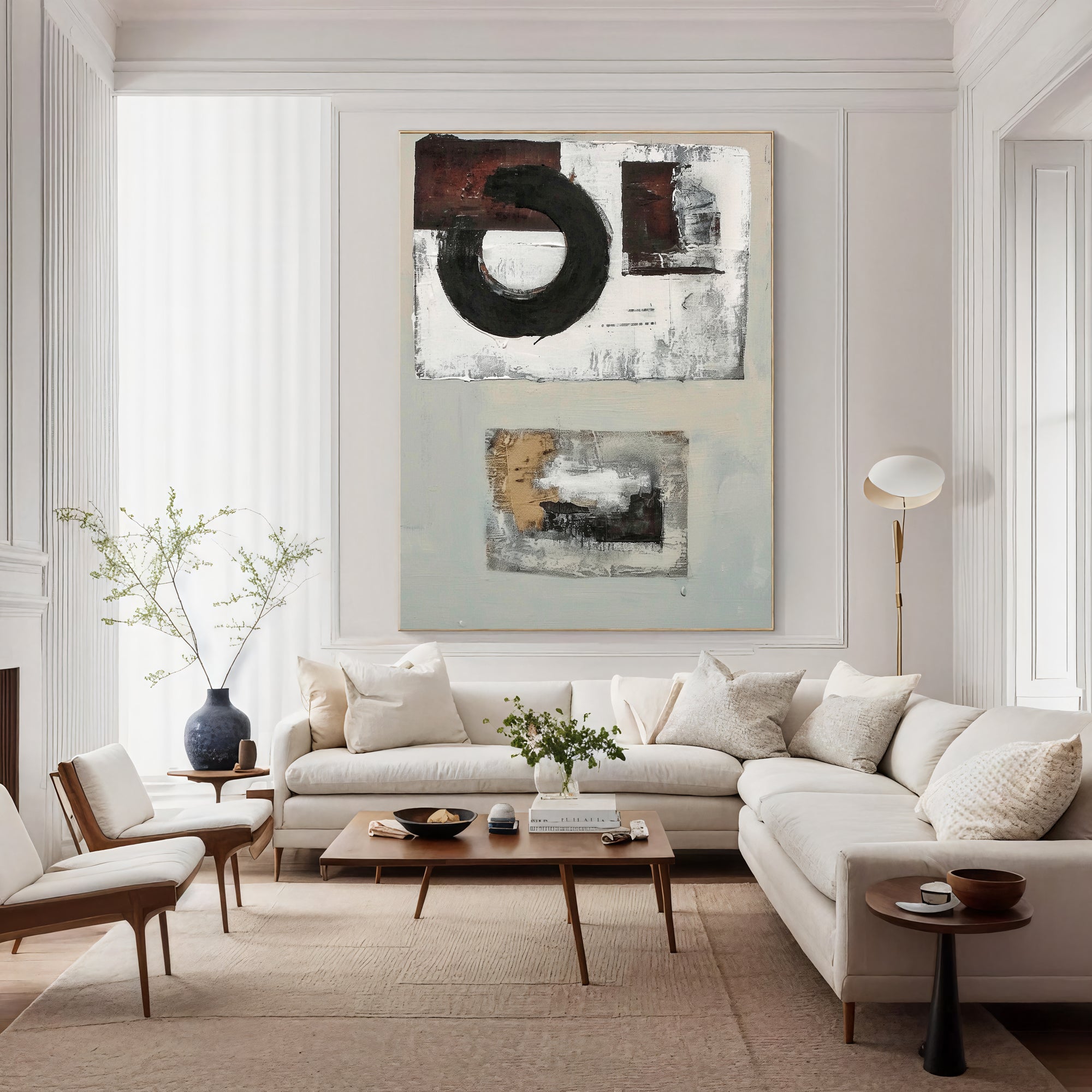 Textured Geometric Abstraction | Monochrome Fusion