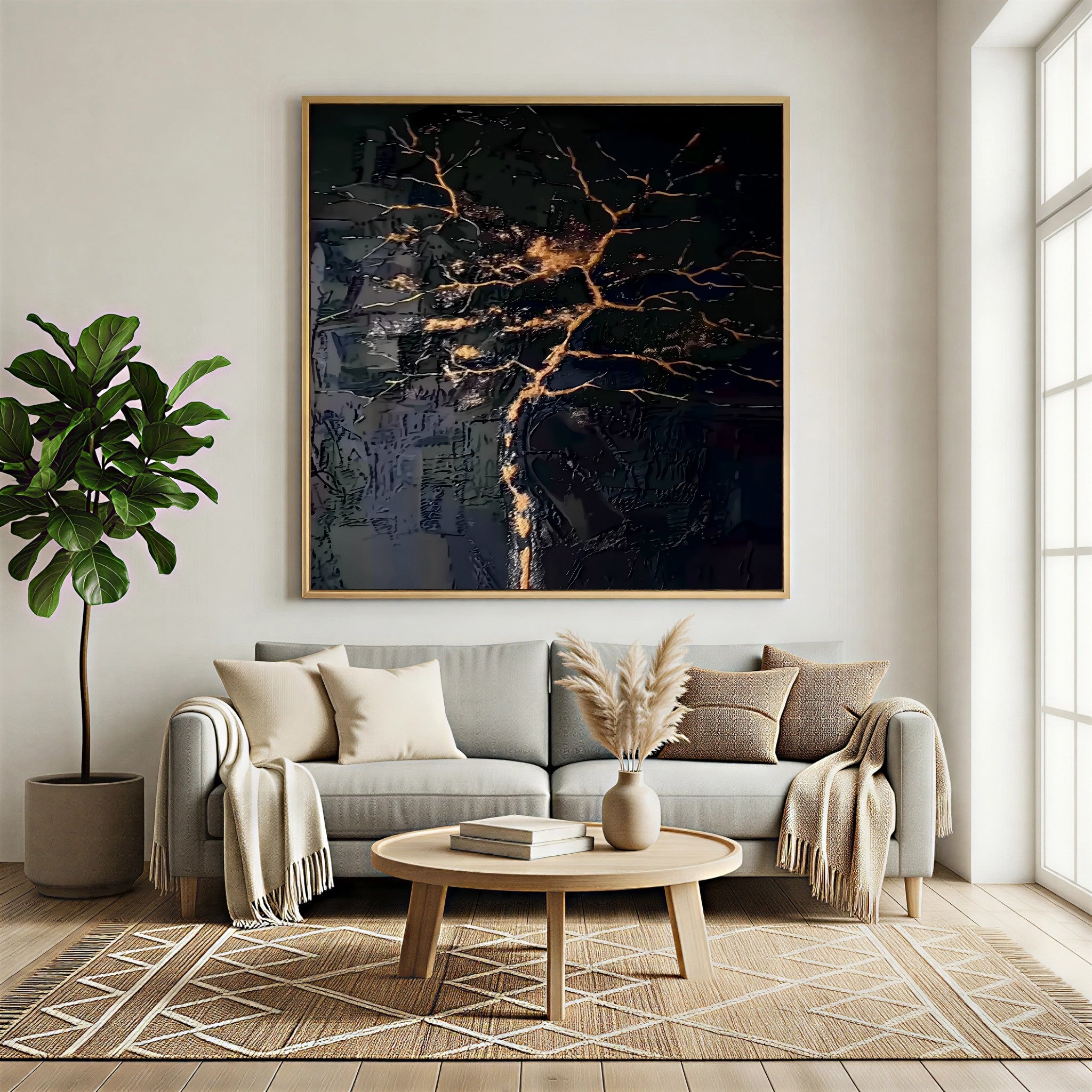 Gilded Fracture Elegance | Ebony Vein