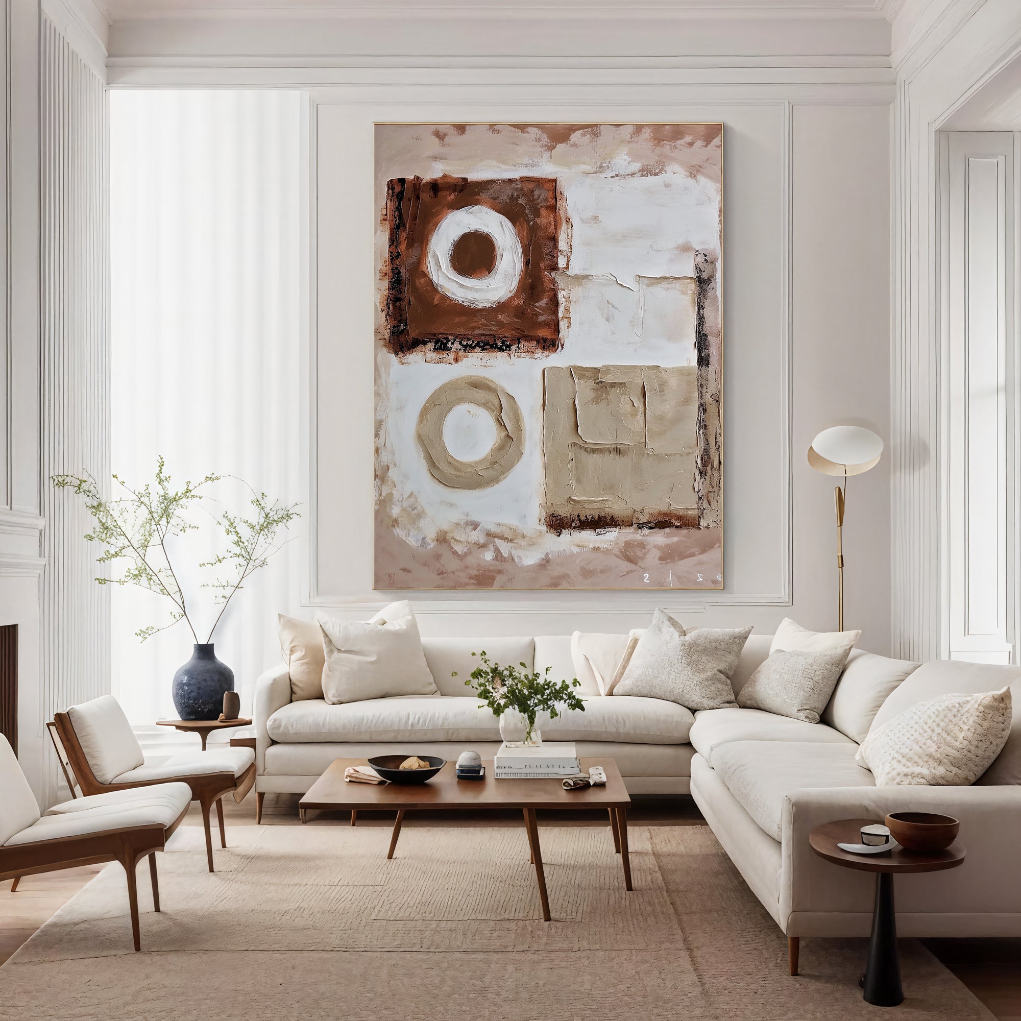 Textured Geometric Warmth | Beige Fusion