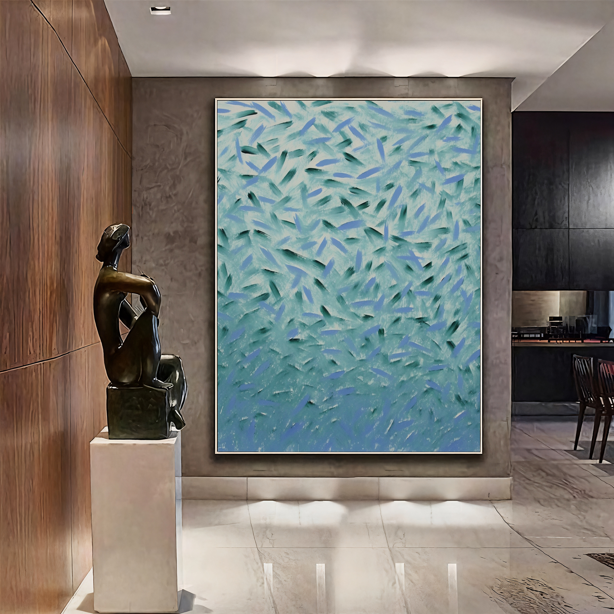 Textured Strokes Vibrance | Blue Teal