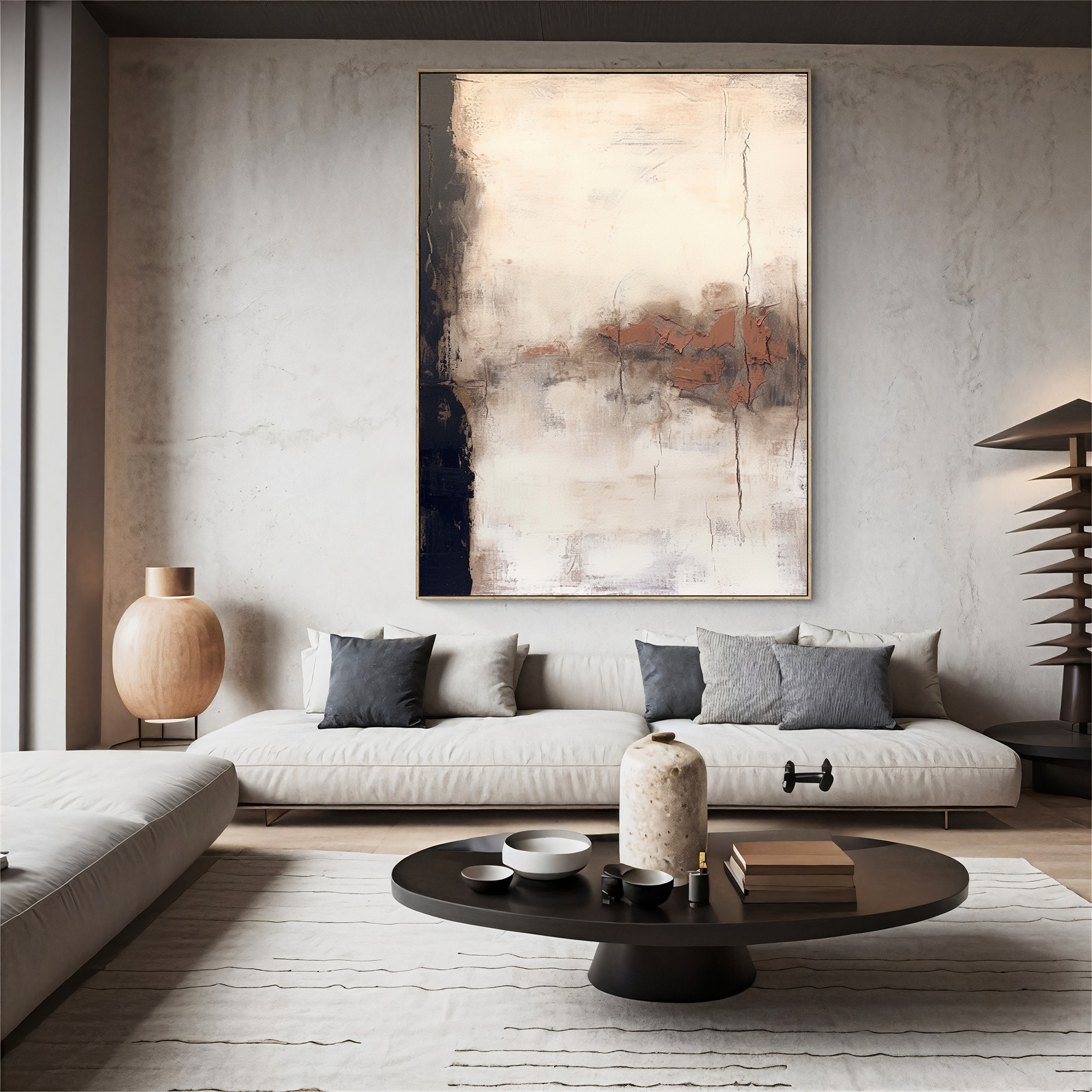 Textured Abstract Opulence | Beige Noir