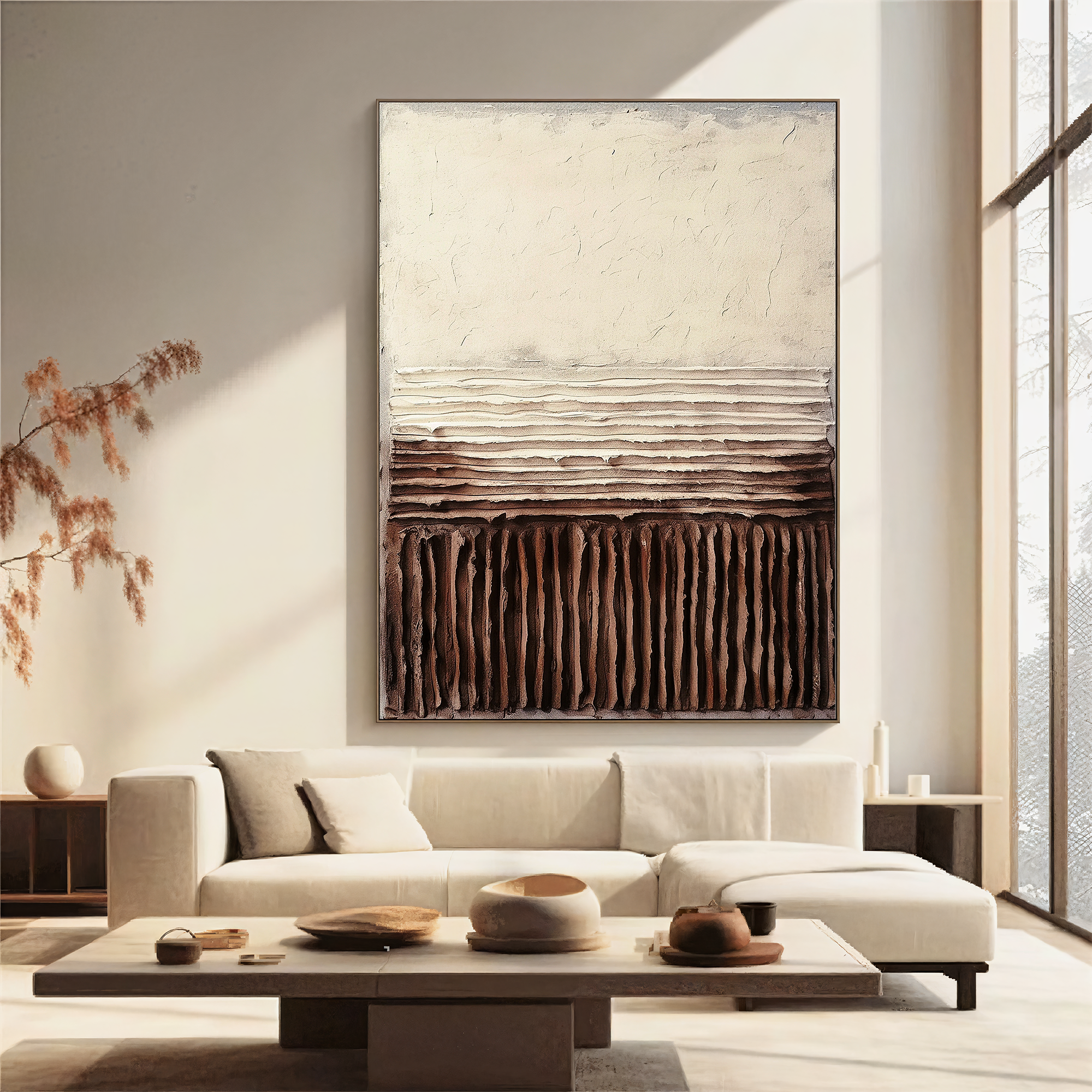 Textured Layered Harmony | Beige Brown