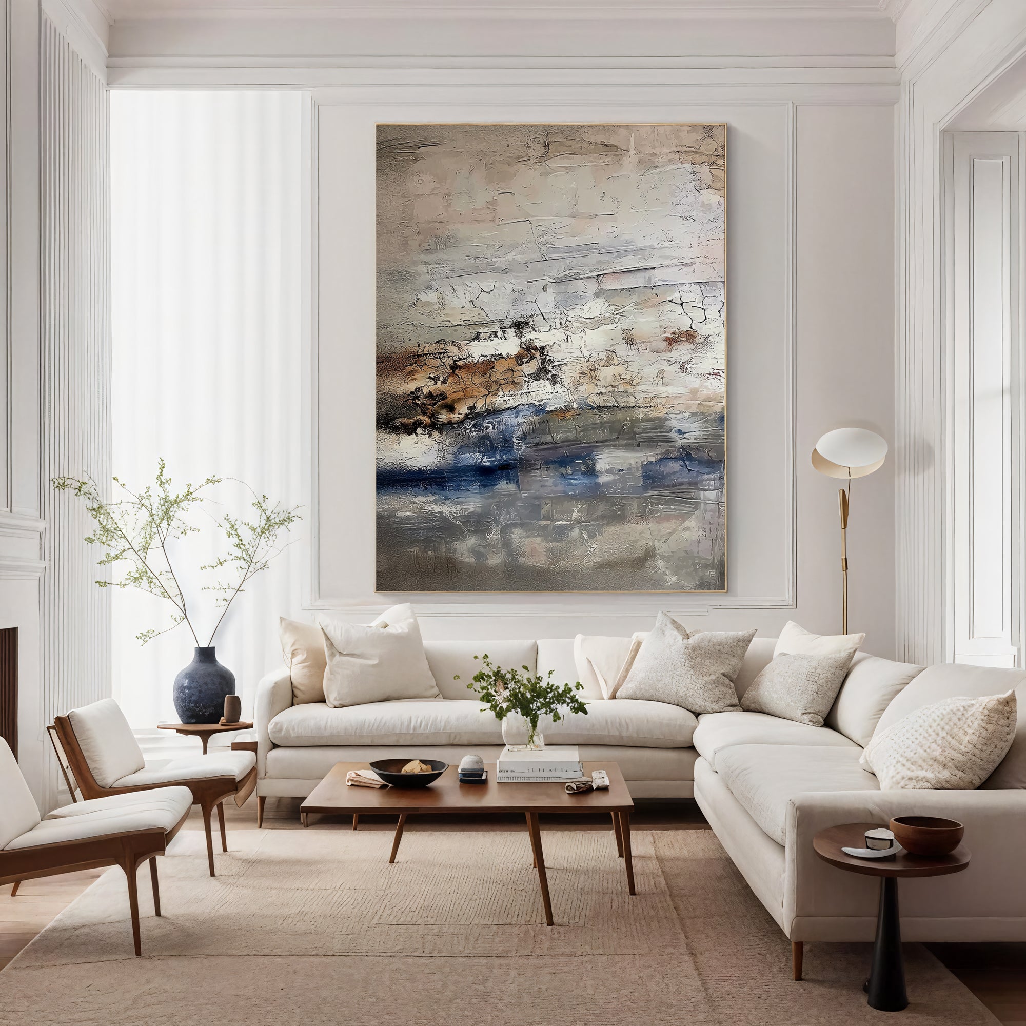 Craquelure Beige Horizons | Indigo Strata