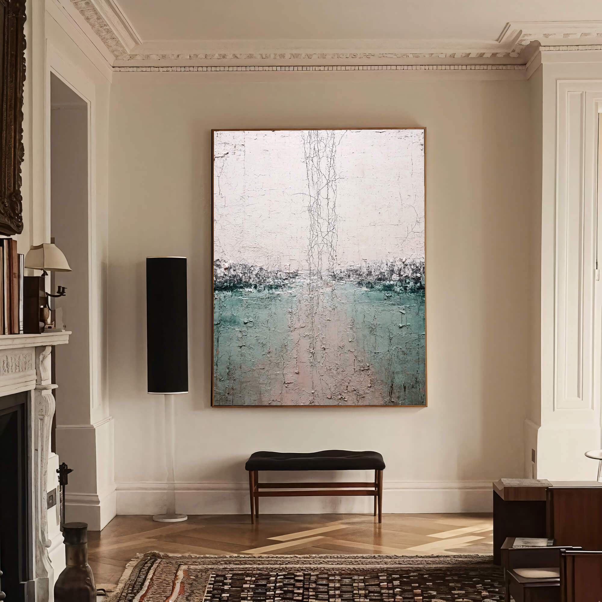 Textured Cracked Horizon | Teal  Blush
