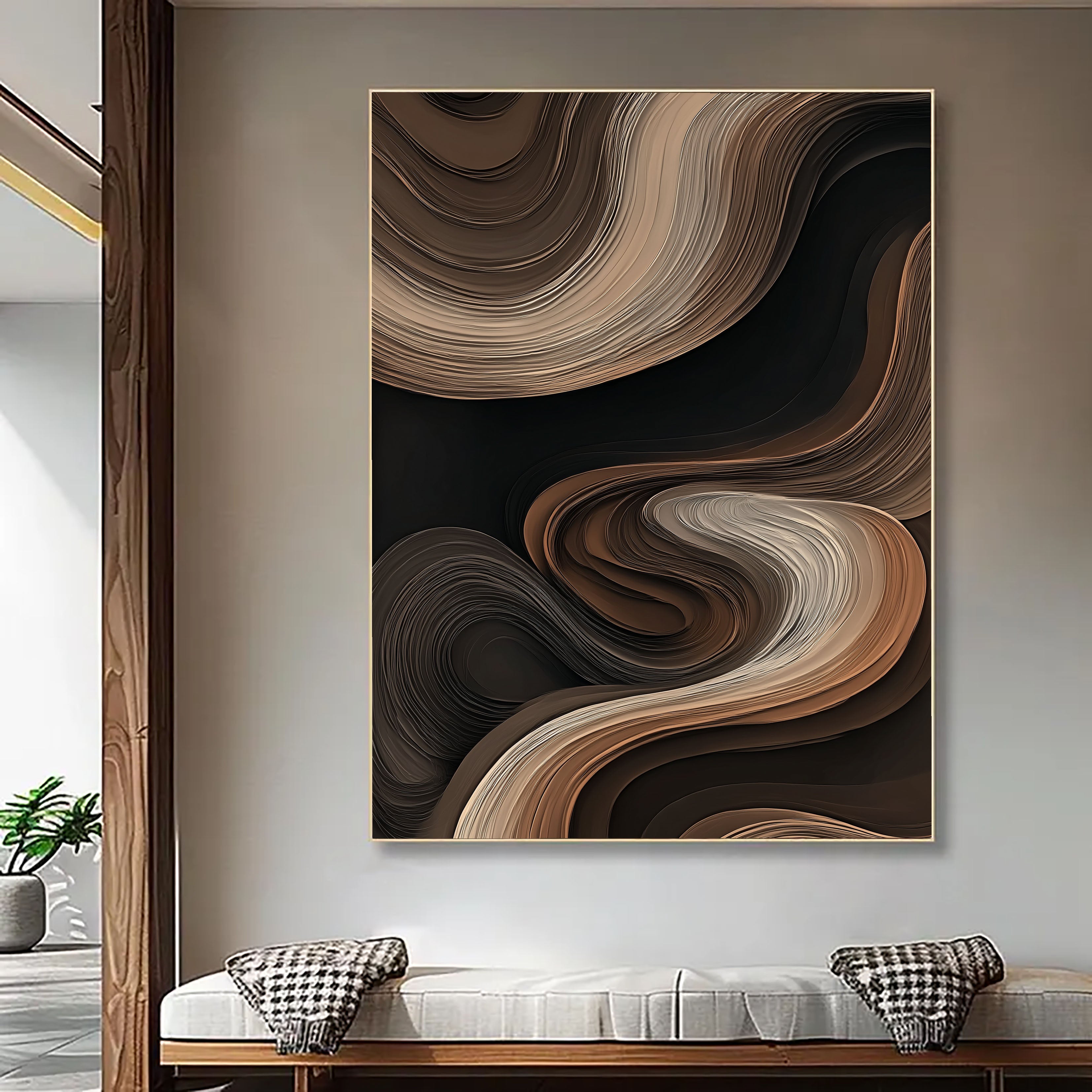 Textured Circumvoluted Opulence | Umber Swirls
